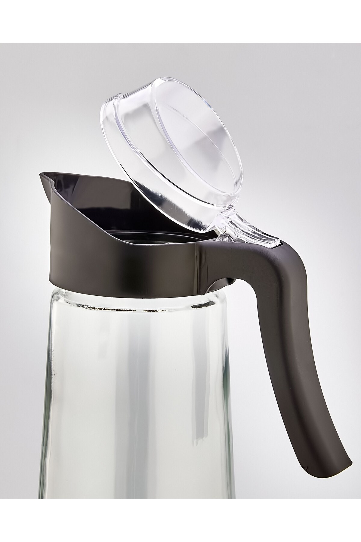 1,6 Litre Cam Sürahi - 1600 ml Şeffaf Kapaklı