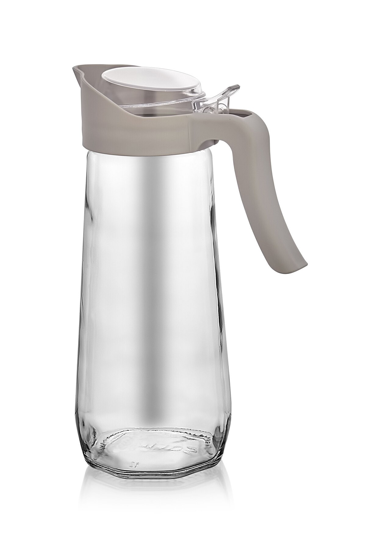 1,6 Litre Cam Sürahi - 1600 ml Şeffaf Kapaklı