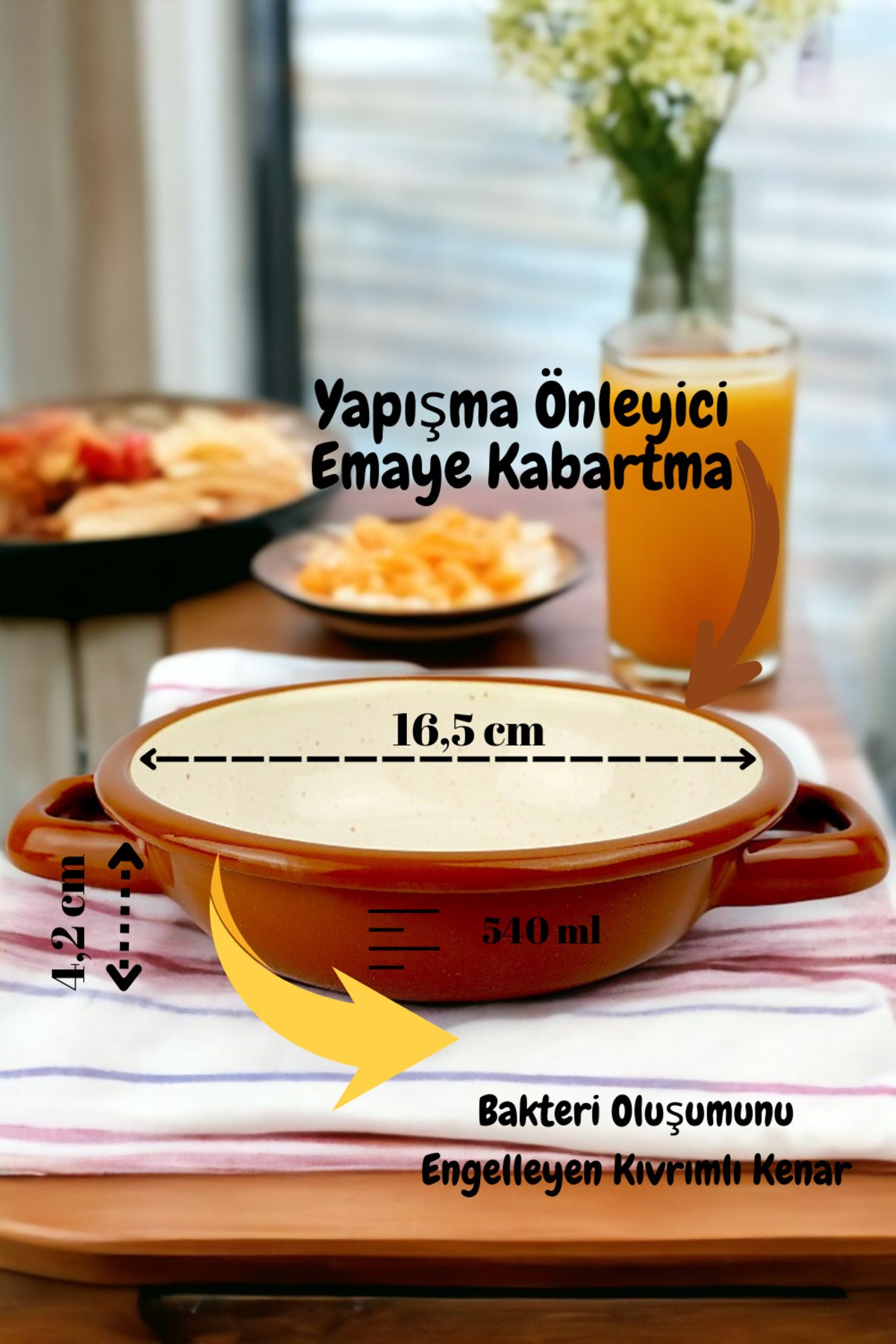 16 No Emaye Sahan, Servis, Yemek Kamp, Piknik, Çeyiz 24 Cm
