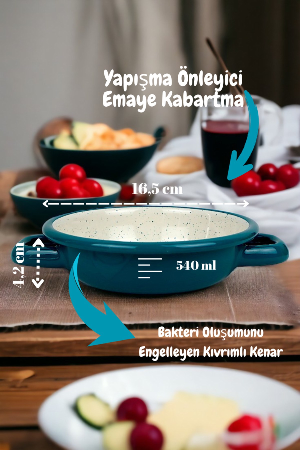 16 No Emaye Sahan, Servis, Yemek Kamp, Piknik, Çeyiz