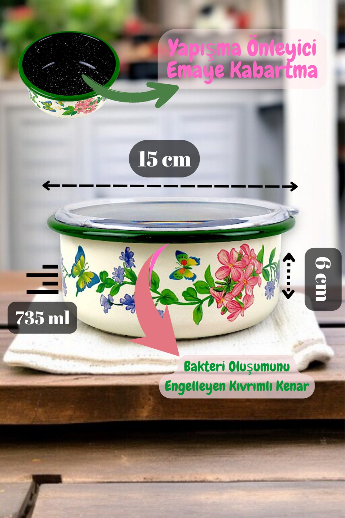 16 No Emaye Saklama Kabı
