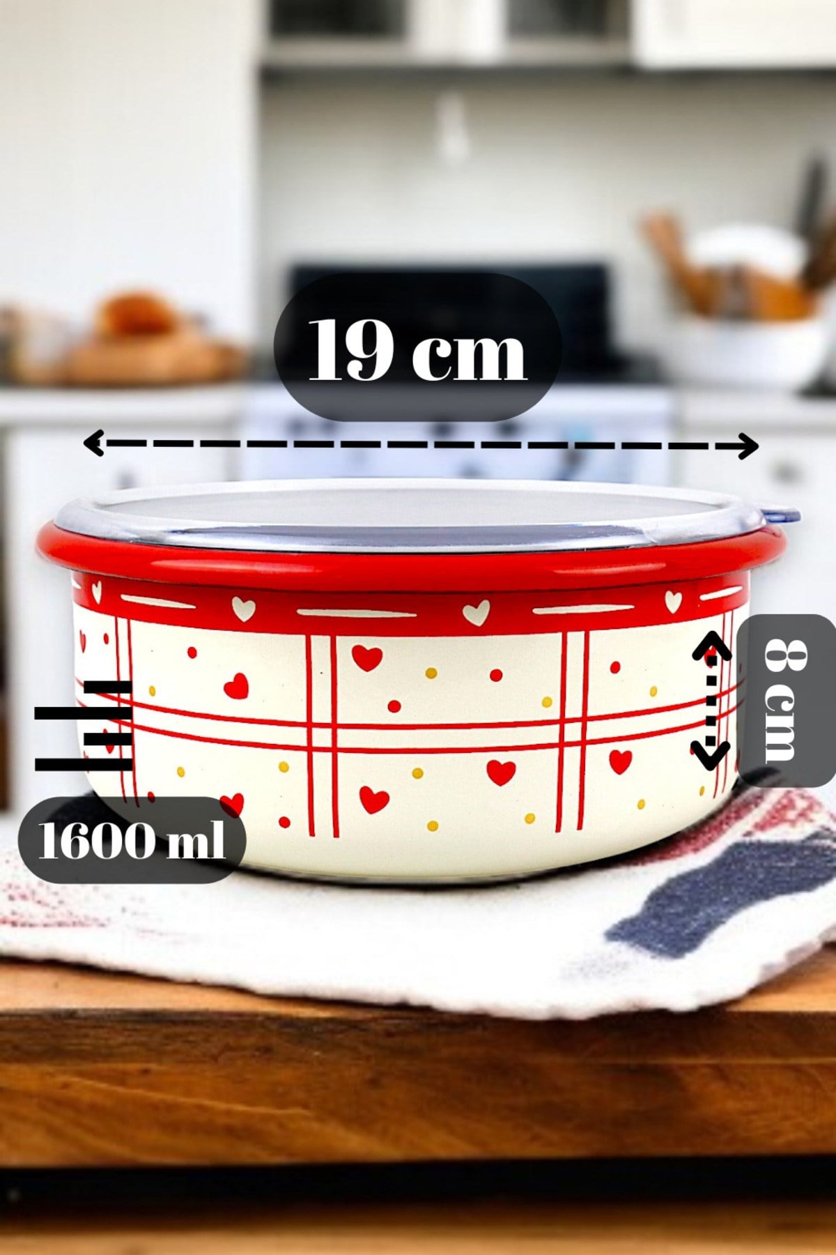 18 No Emaye Saklama Kabı