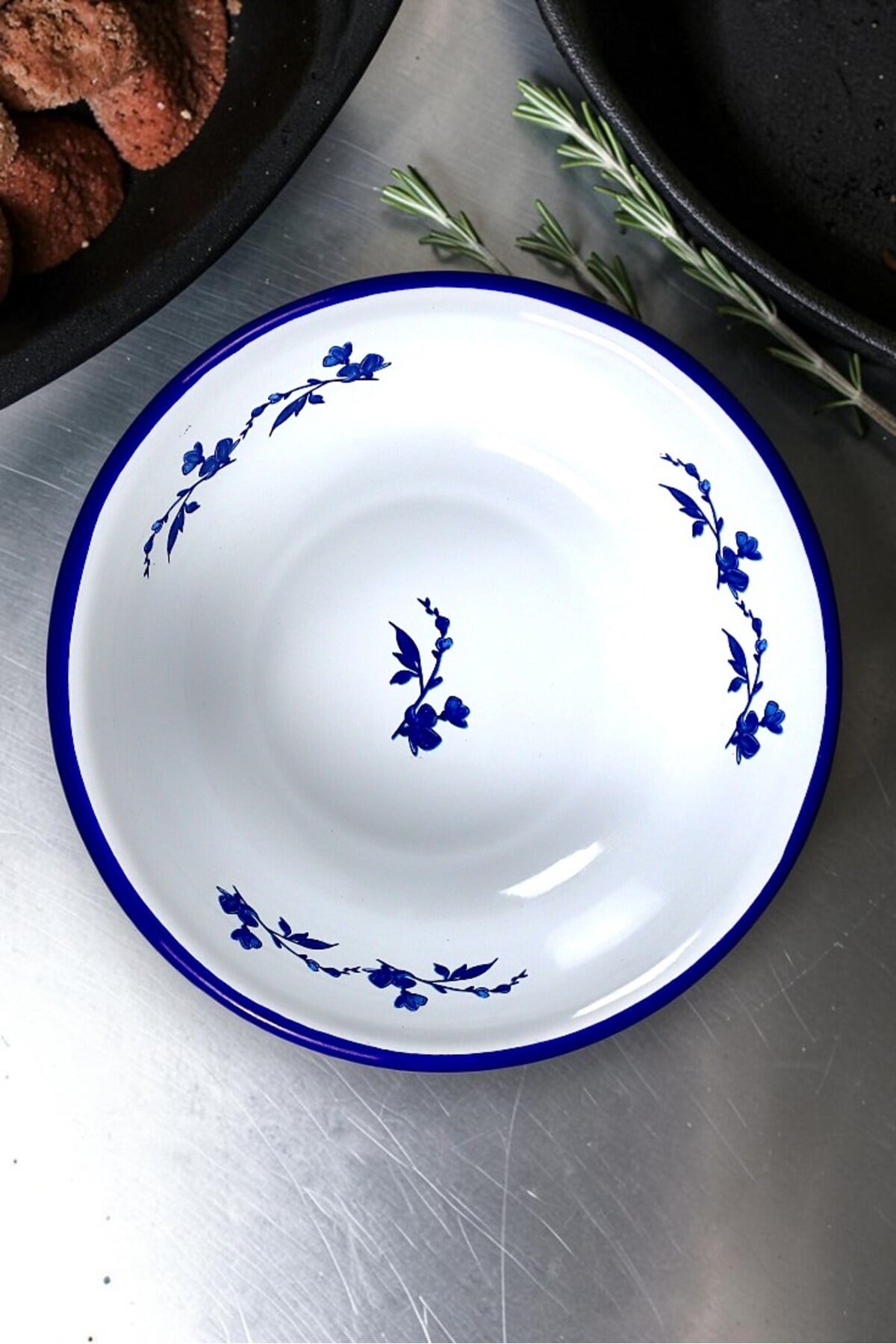 20 Cm Emaye Kase Tabak, Çukur Tabak, Salata Tabak, Cips Tabak