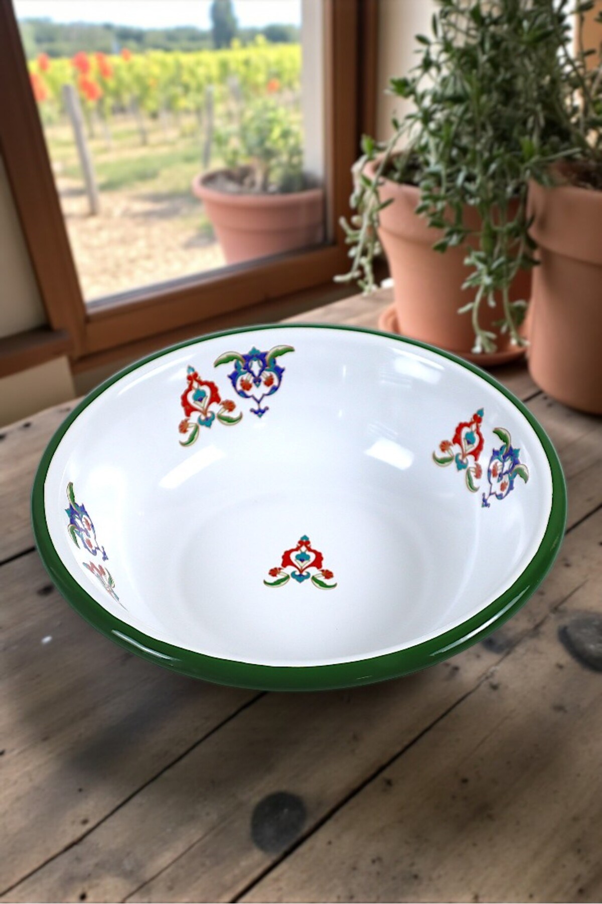 20 Cm Emaye Kase Tabak, Çukur Tabak, Salata Tabak, Cips Tabak