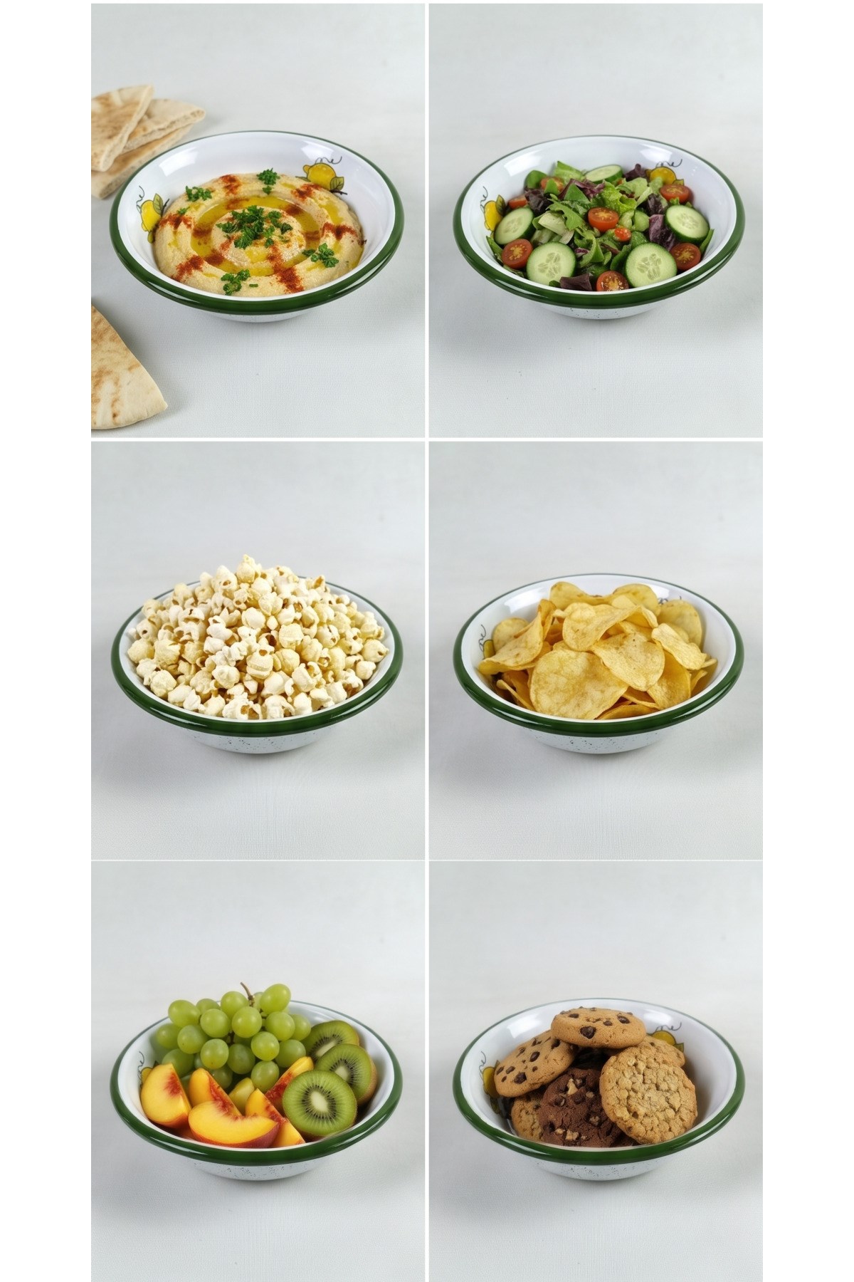 20 Cm Emaye Kase Tabak, Çukur Tabak, Salata Tabak, Cips Tabak