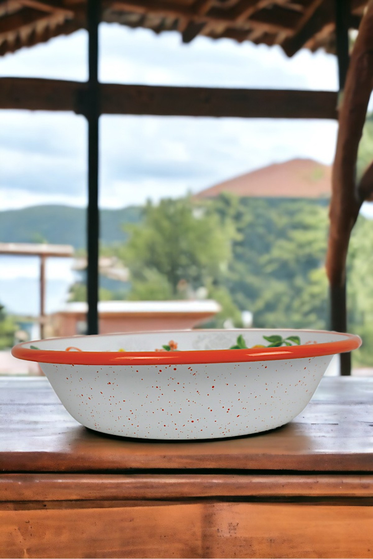 20 Cm Emaye Kase Tabak, Çukur Tabak, Salata Tabak, Cips Tabak