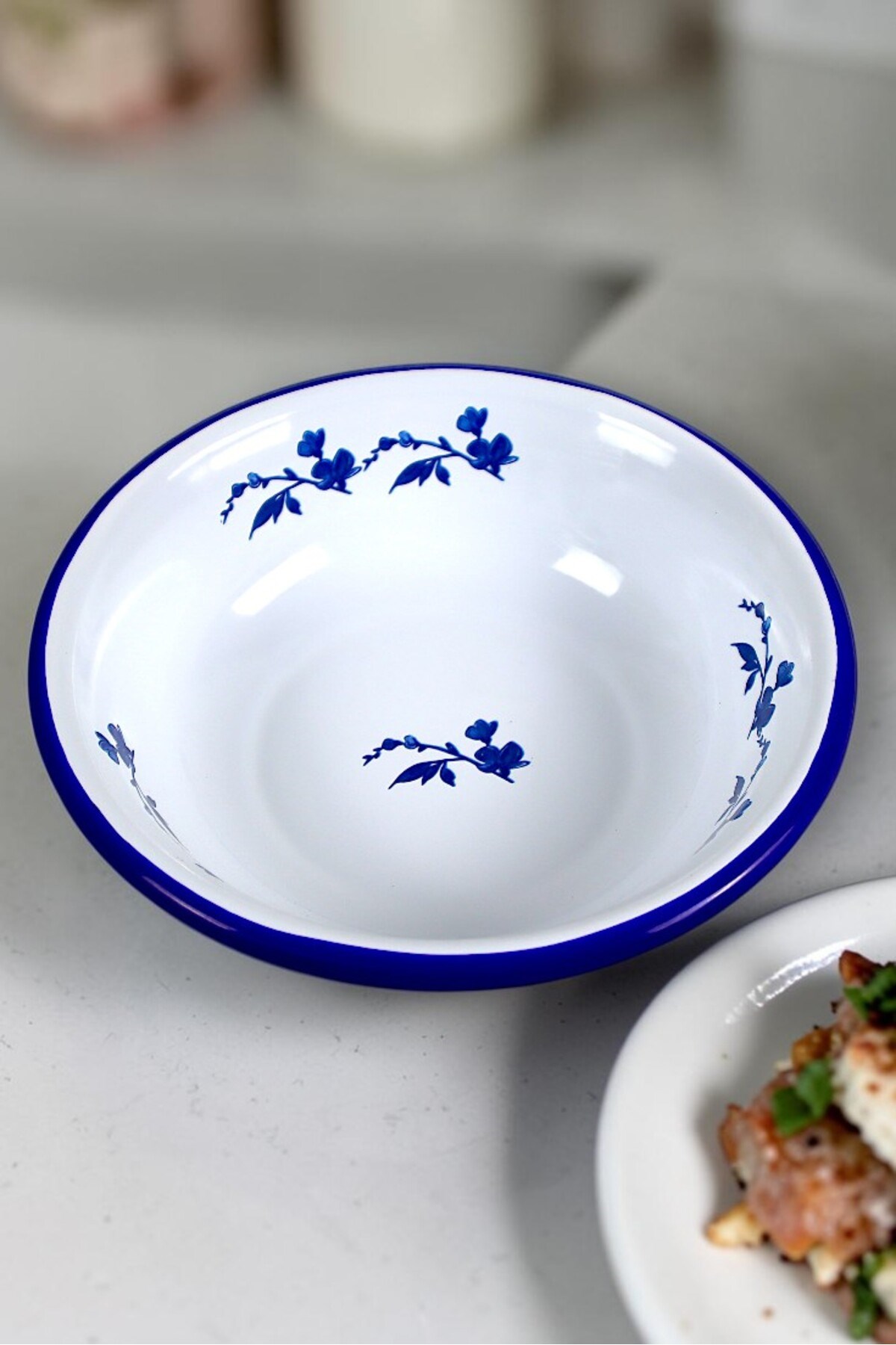20 Cm Emaye Kase Tabak, Çukur Tabak, Salata Tabak, Cips Tabak