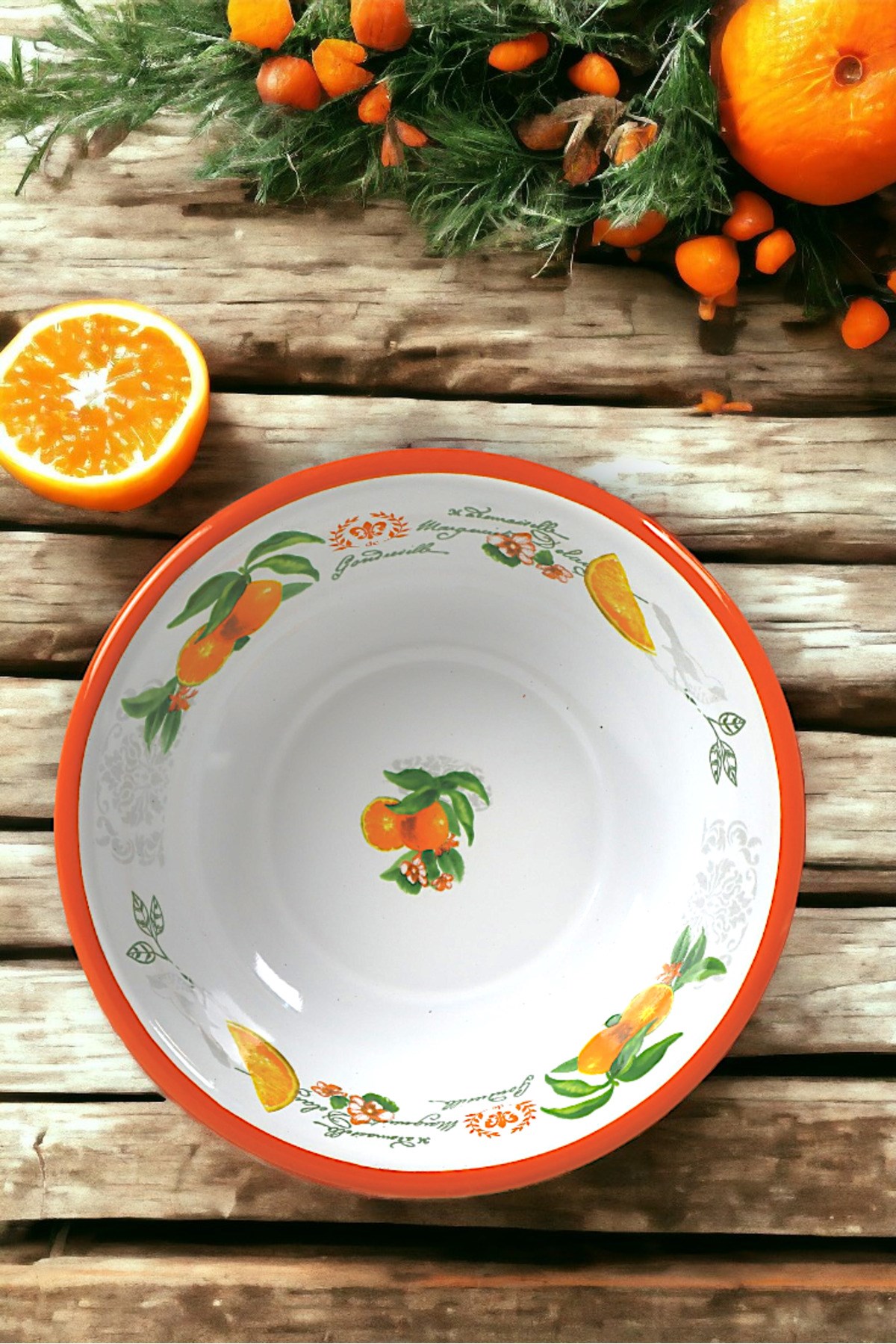 20 Cm Emaye Kase Tabak, Çukur Tabak, Salata Tabak, Cips Tabak