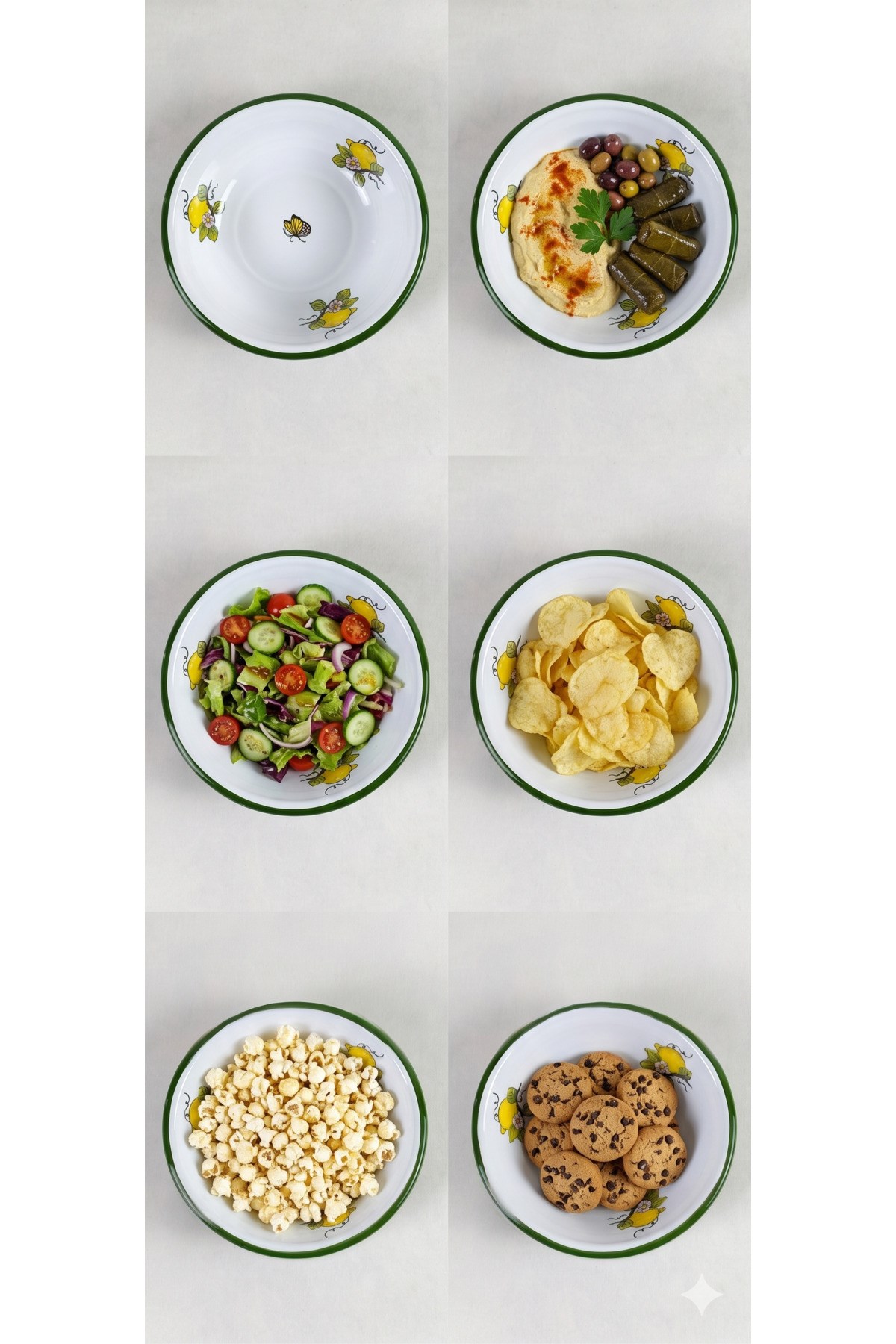 20 Cm Emaye Kase Tabak, Çukur Tabak, Salata Tabak, Cips Tabak