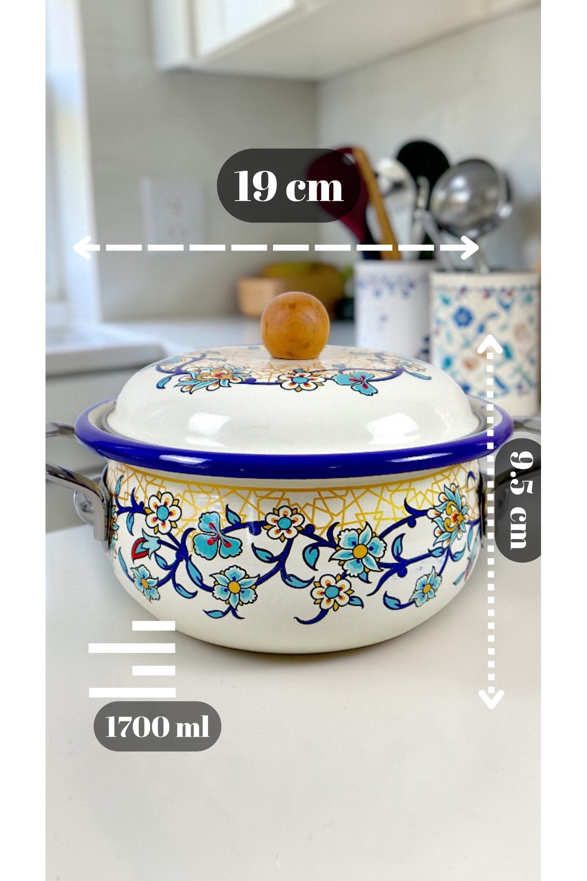 20 No 1.7 litre Emaye Tencere, Servis, Yemek Kamp, Piknik, Çeyiz