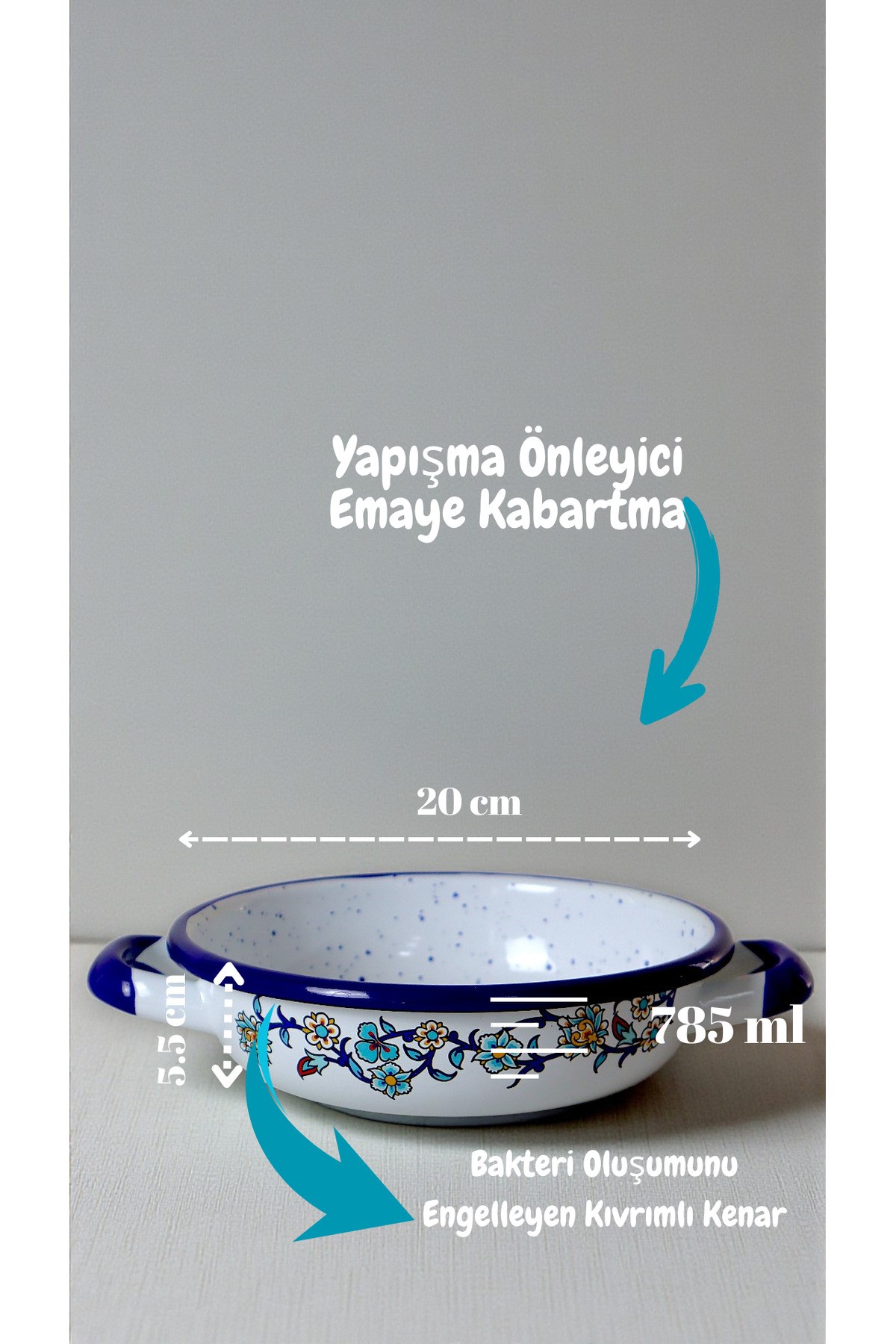 20 No Emaye Sahan, Servis, Yemek Kamp, Piknik, Çeyiz