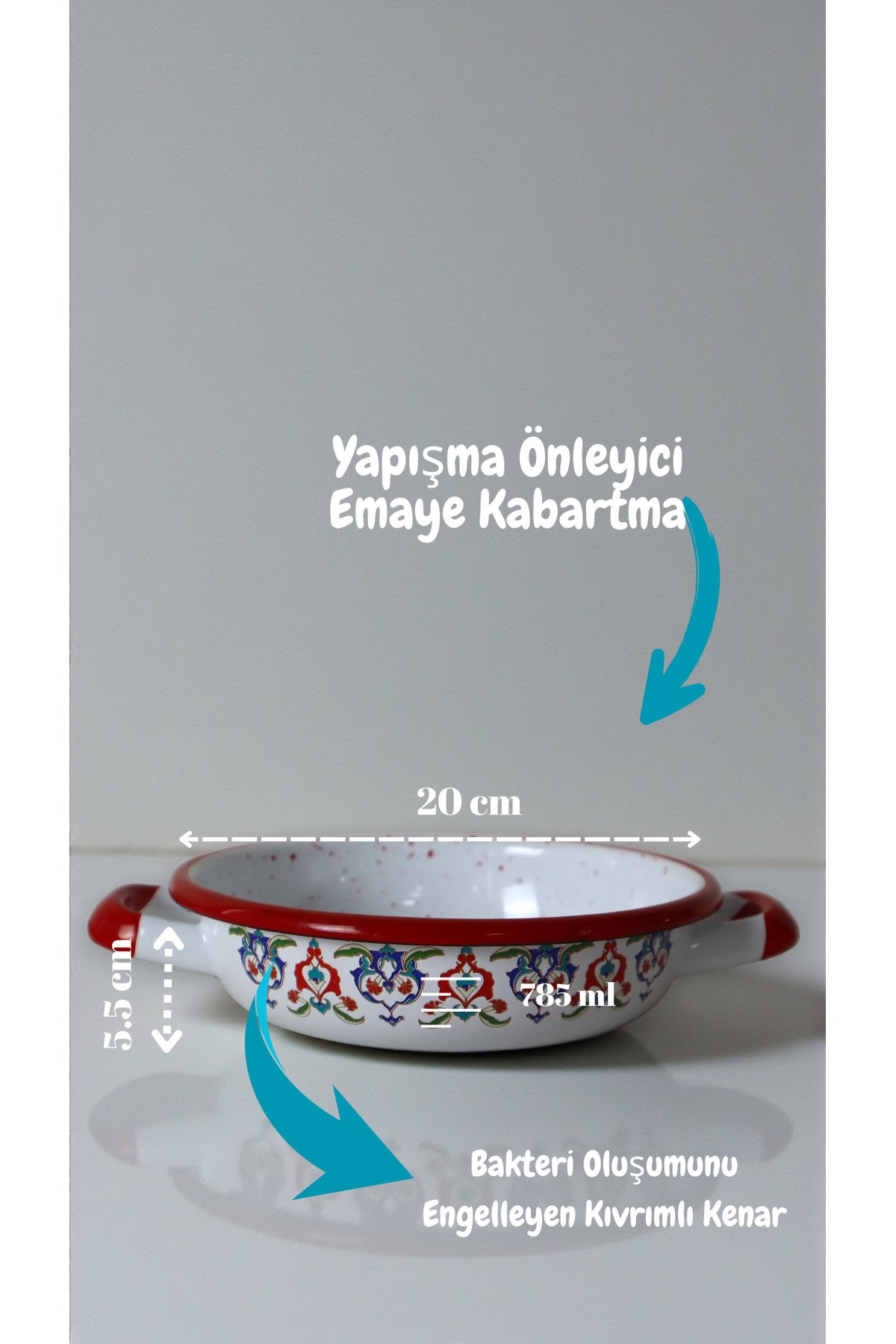 20 No Emaye Sahan, Servis, Yemek Kamp, Piknik, Çeyiz