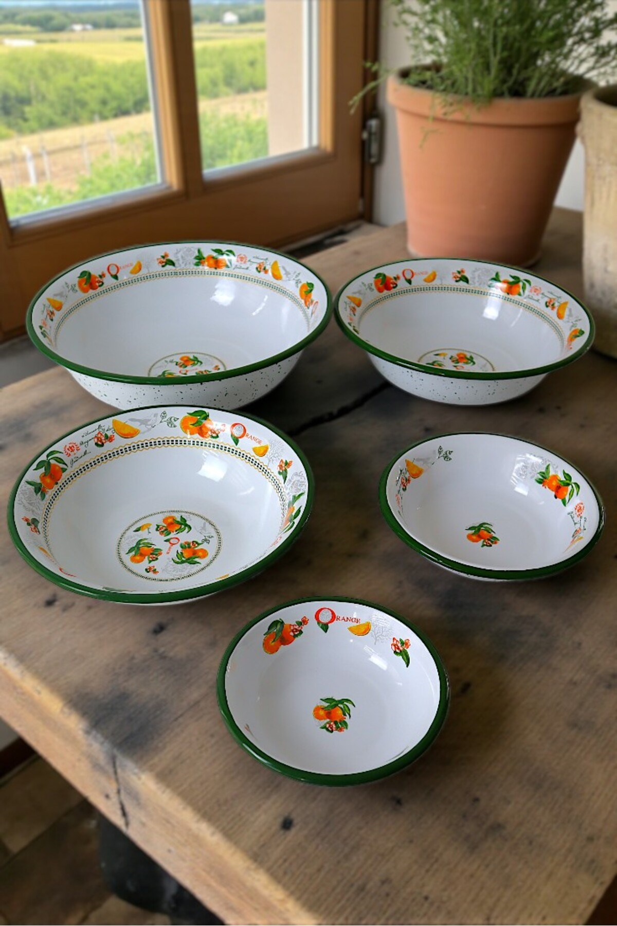 20cm-24cm-32 Cm-36 Cm-40 Cm 5 li Emaye Leğen Çırpma Ve Karıştırma Kabı, Hamur Leğeni,Meyvelik, Çeyiz
