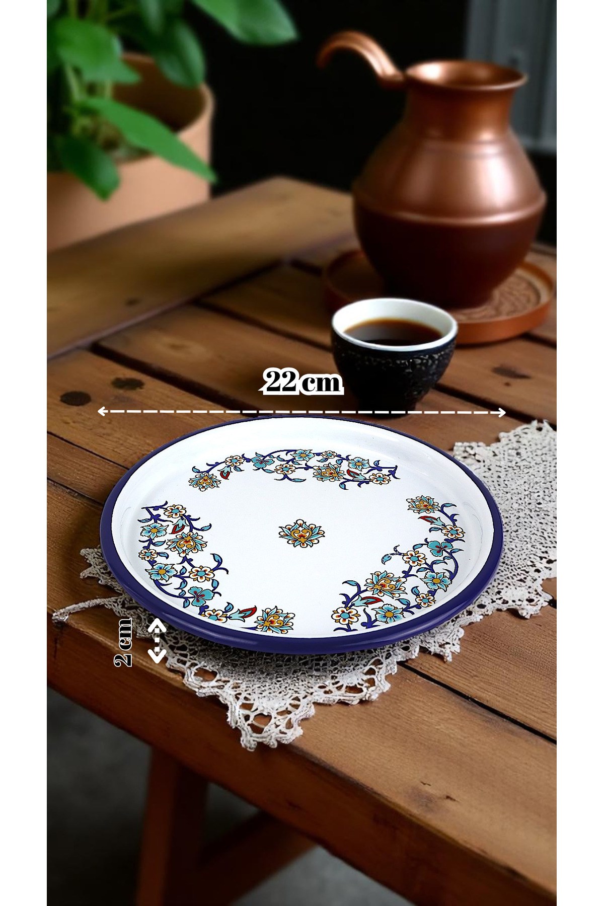 22 Cm Sunum Tepsisi Tek Kişilik Servis Tepsisi Kahve Tepsisi Tabağı Sunum Tabağı Servis Tabağı Çeyiz