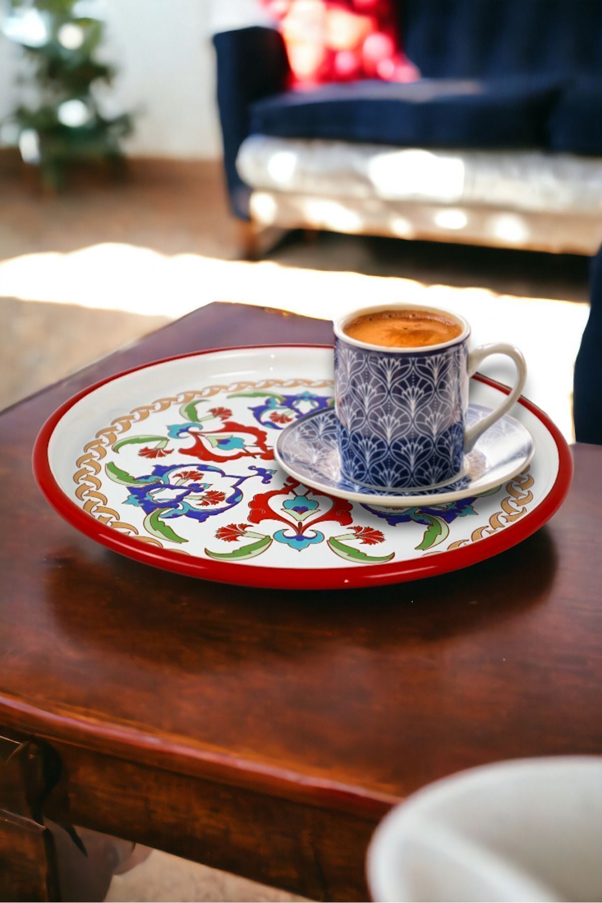 22 Cm Sunum Tepsisi Tek Kişilik Servis Tepsisi Kahve Tepsisi Tabağı Sunum Tabağı Servis Tabağı Çeyiz