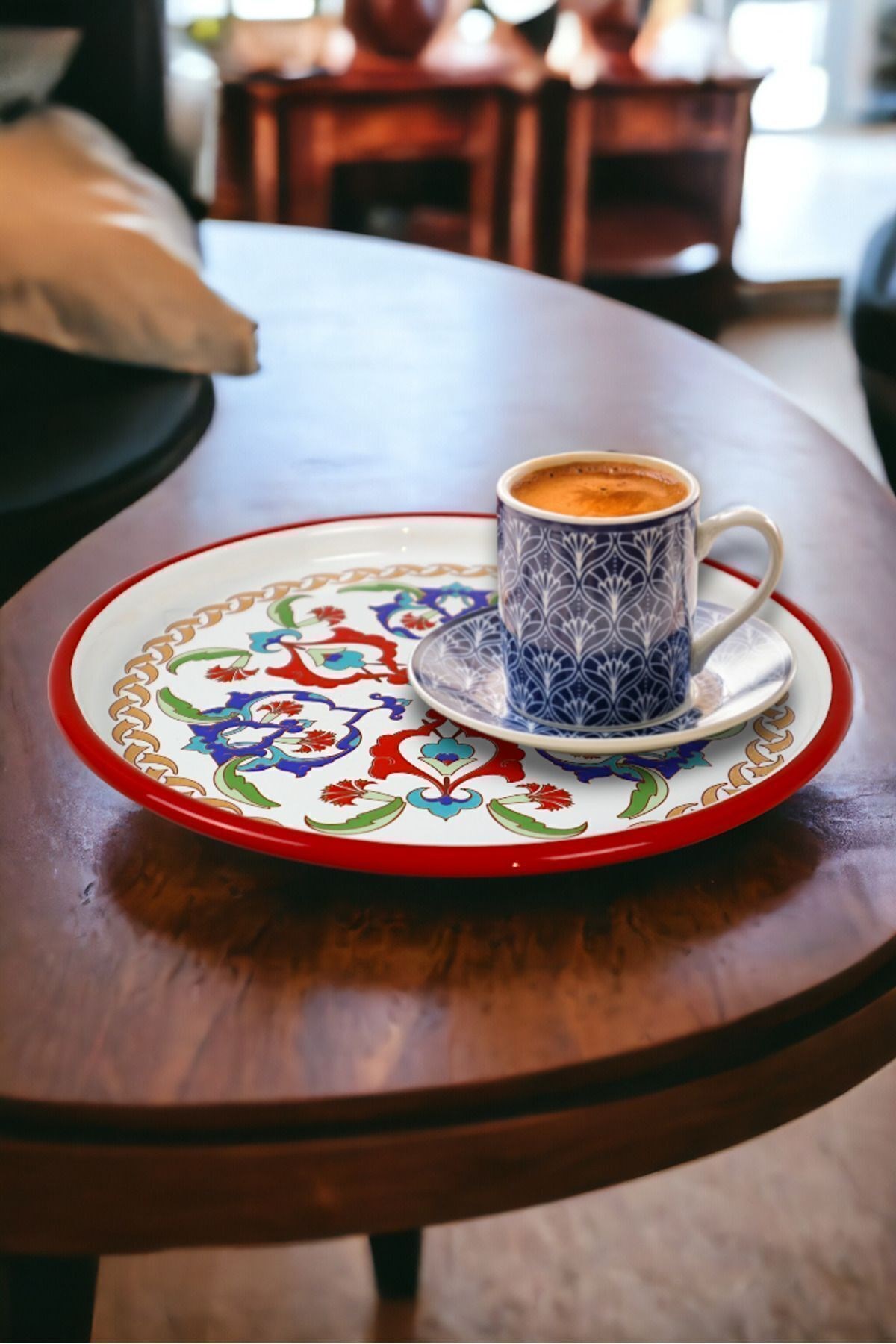 22 Cm Sunum Tepsisi Tek Kişilik Servis Tepsisi Kahve Tepsisi Tabağı Sunum Tabağı Servis Tabağı Çeyiz