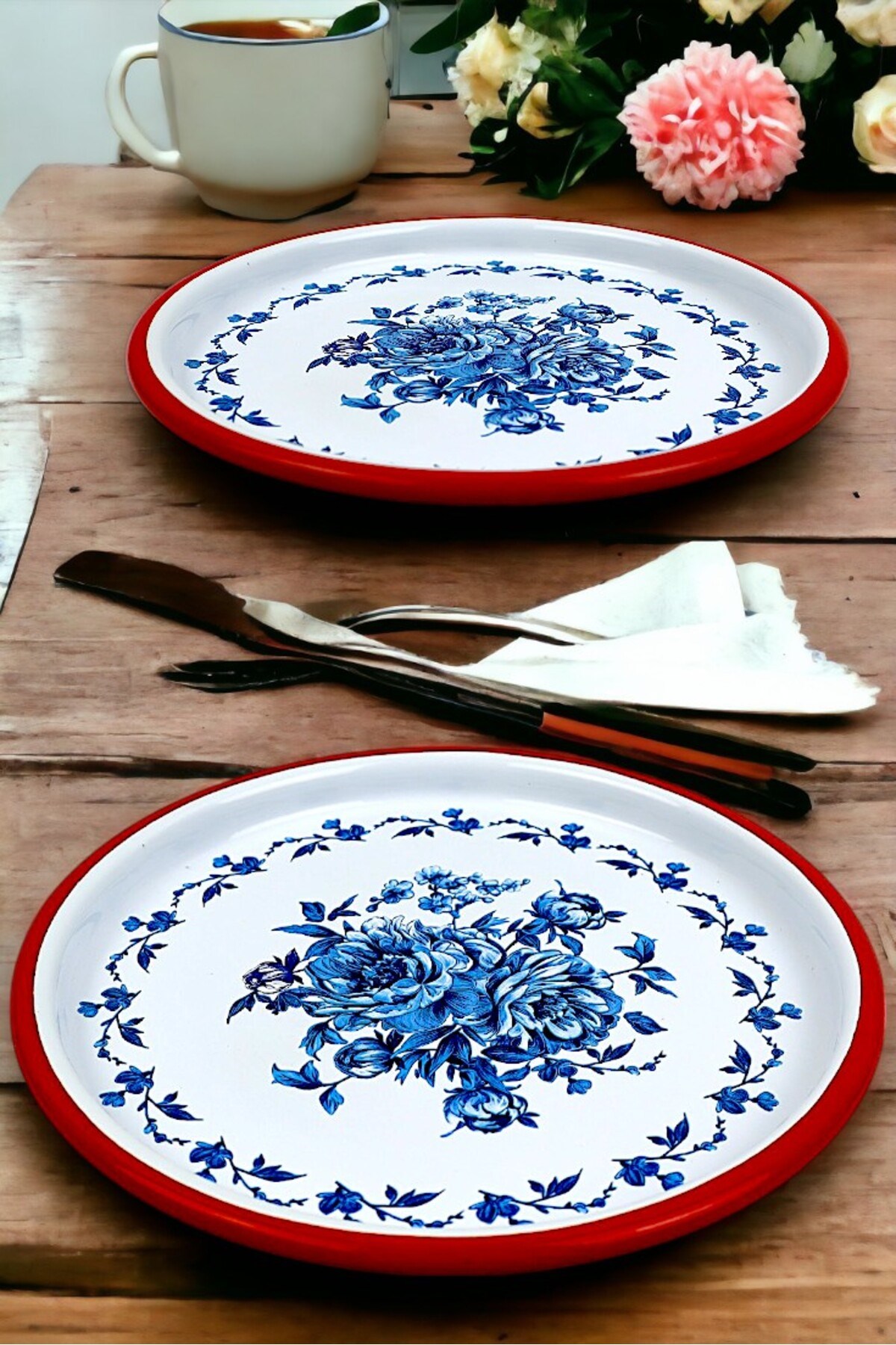 22 Cm Sunum Tepsisi Tek Kişilik Servis Tepsisi Kahve Tepsisi Tabağı Sunum Tabağı Servis Tabağı Çeyiz