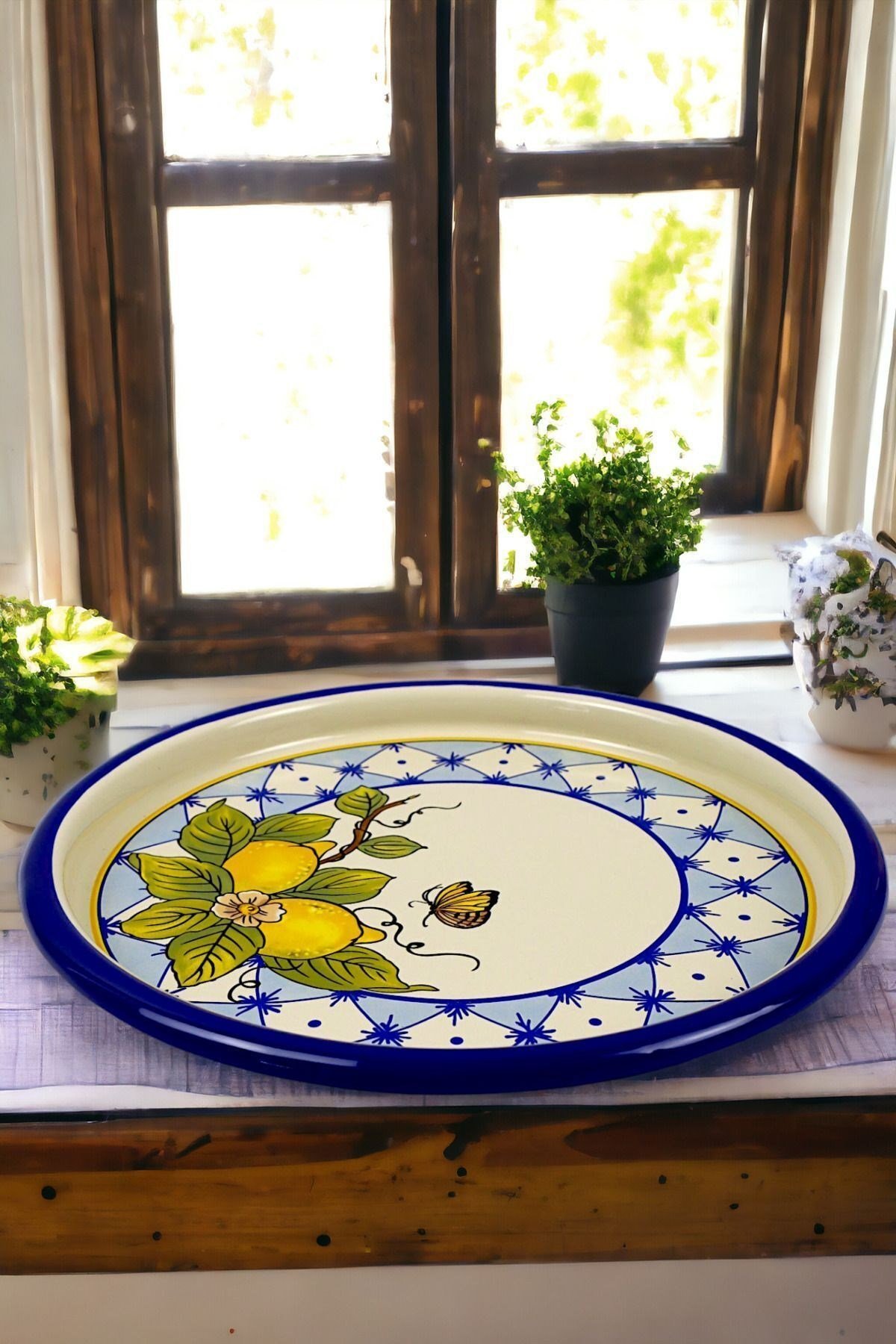 22 Cm Sunum Tepsisi Tek Kişilik Servis Tepsisi Kahve Tepsisi Tabağı Sunum Tabağı Servis Tabağı Çeyiz