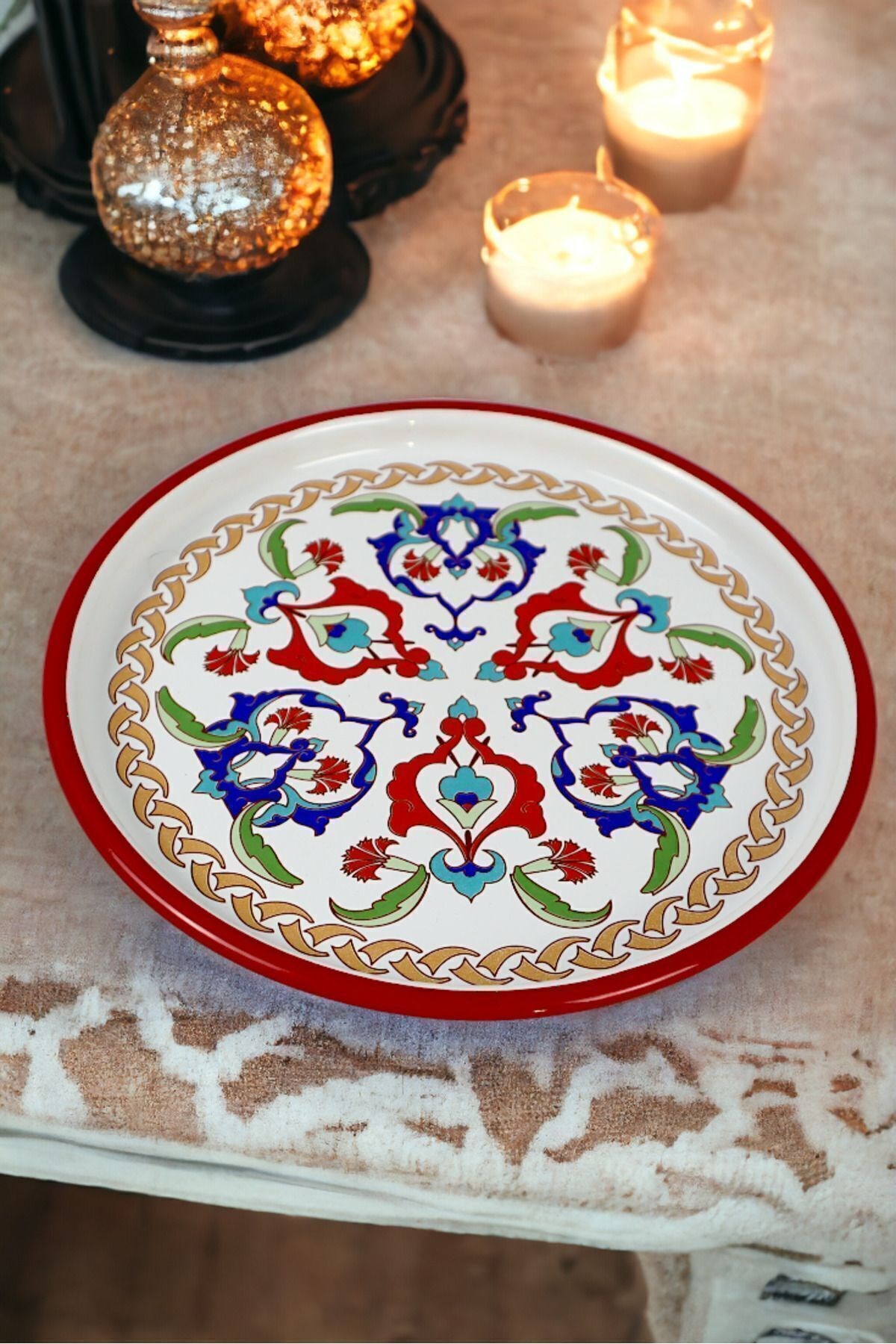 22 Cm Sunum Tepsisi Tek Kişilik Servis Tepsisi Kahve Tepsisi Tabağı Sunum Tabağı Servis Tabağı Çeyiz