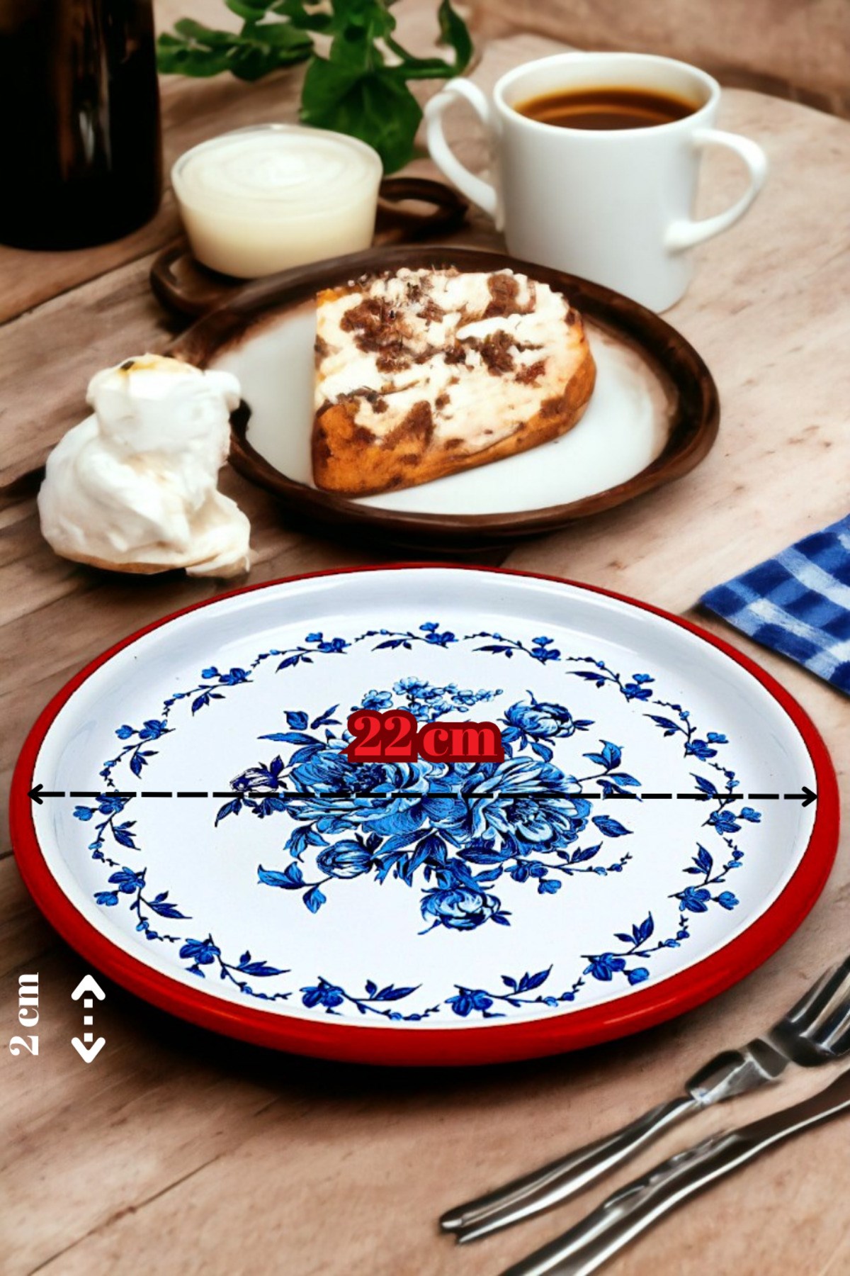 22 Cm Sunum Tepsisi Tek Kişilik Servis Tepsisi Kahve Tepsisi Tabağı Sunum Tabağı Servis Tabağı Çeyiz