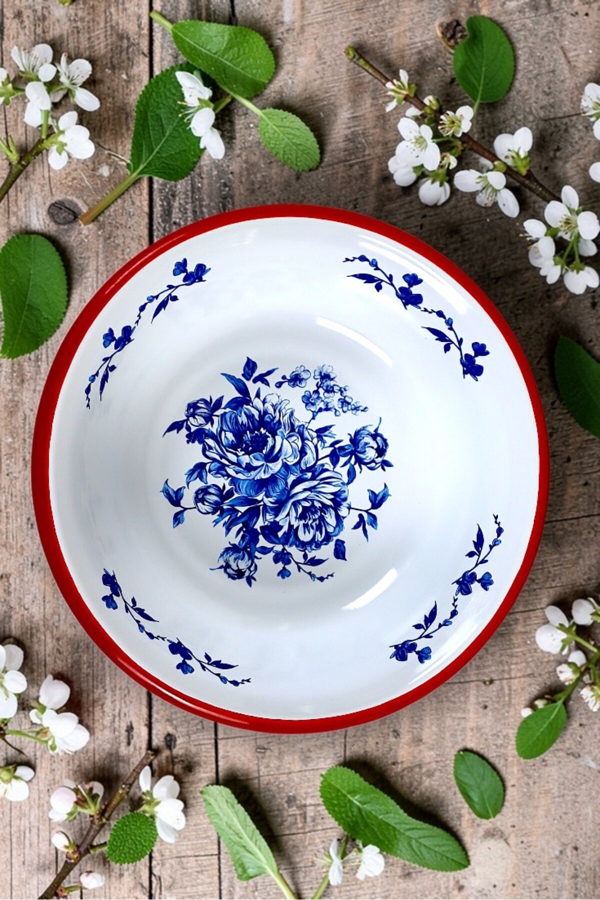 24 Cm Emaye Kase , Çukur Tabak, Salata Tabak, Cips Tabak