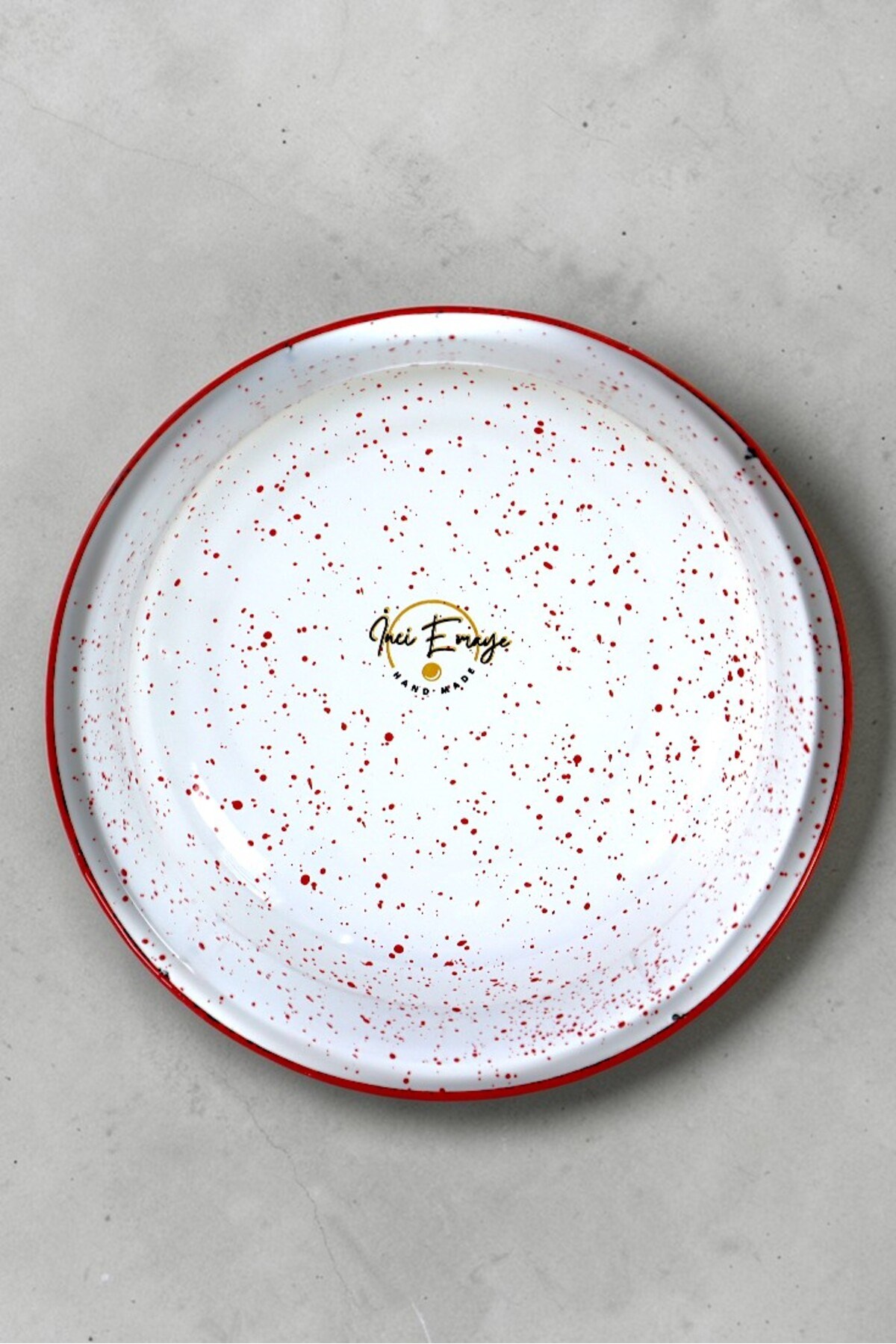 24 Cm Emaye Kase , Çukur Tabak, Salata Tabak, Cips Tabak