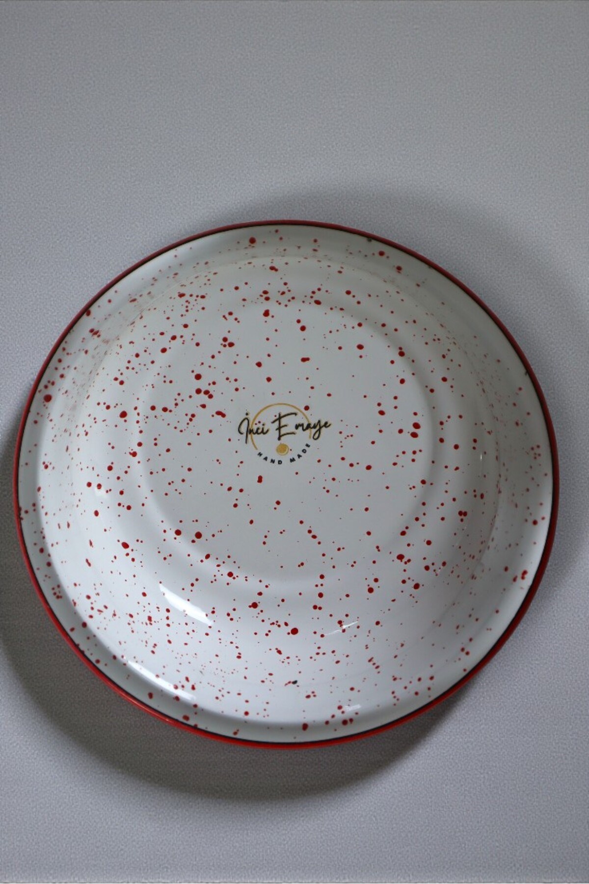 24 Cm Emaye Kase , Çukur Tabak, Salata Tabak, Cips Tabak