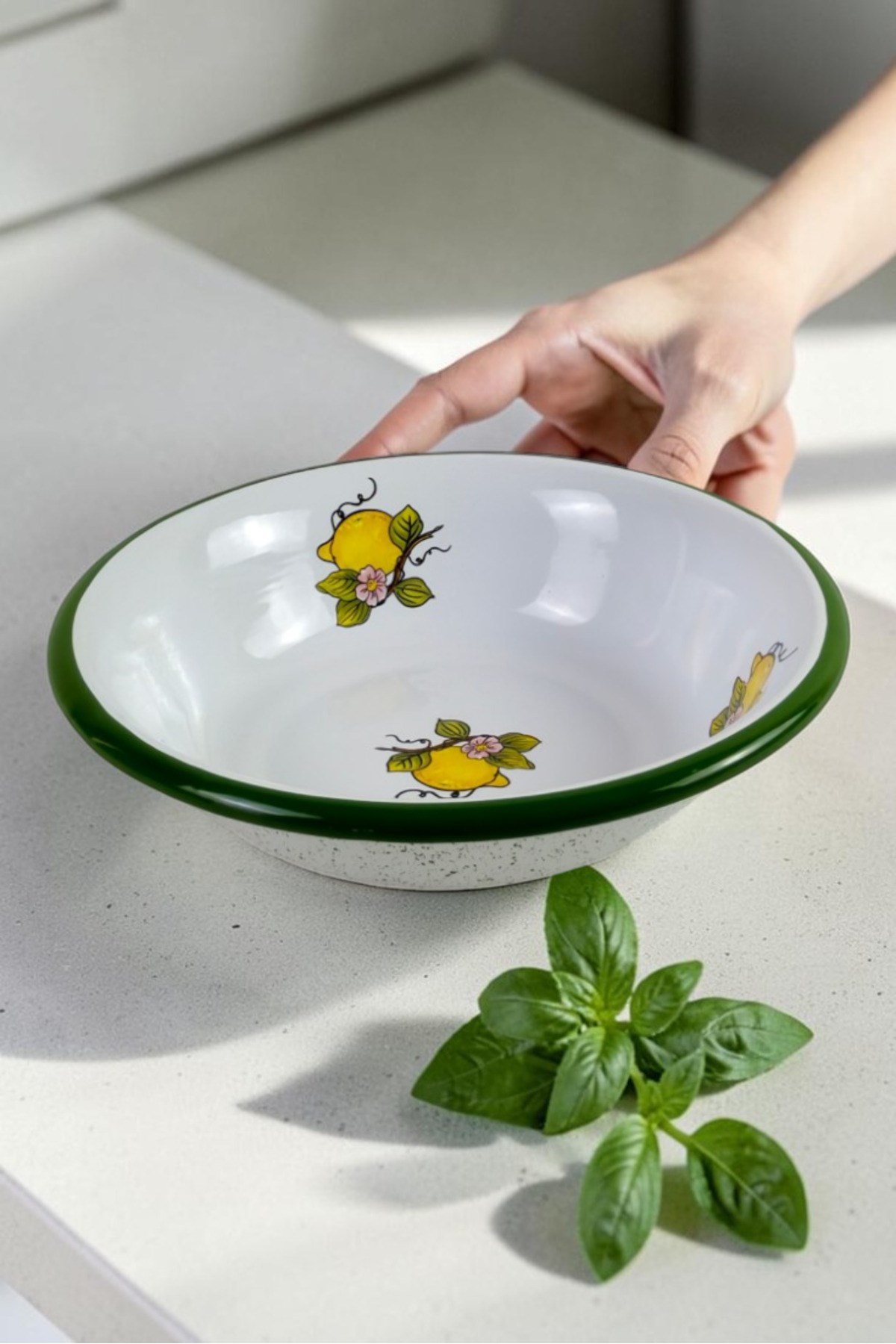 24 Cm Emaye Kase , Çukur Tabak, Salata Tabak, Cips Tabak