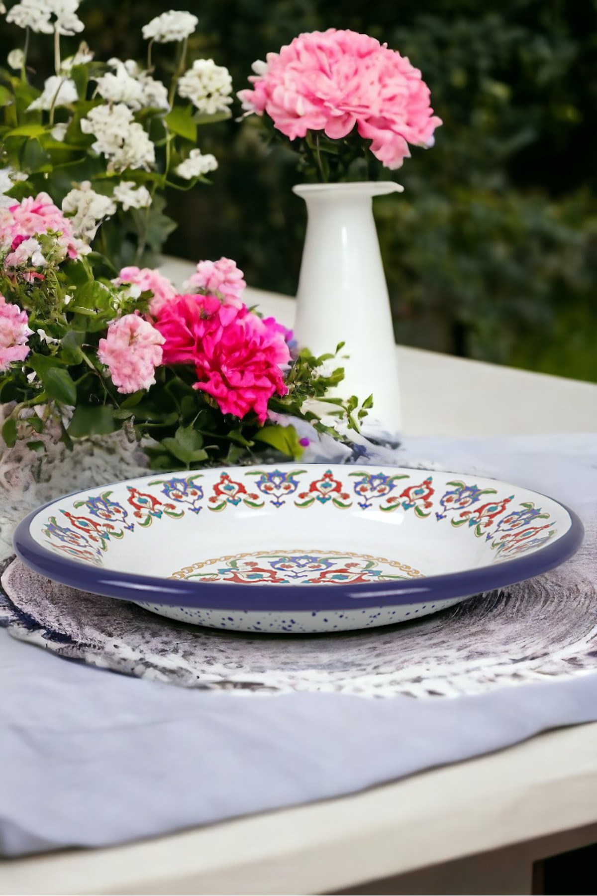 24 No Emaye Yemek Tabak, Servis, Yemek Kamp, Piknik, Çeyiz 24 Cm