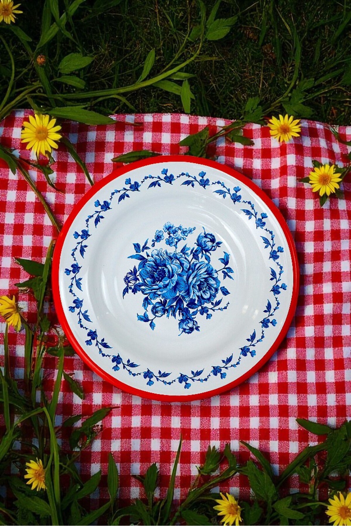 24 No Emaye Yemek Tabak, Servis, Yemek Kamp, Piknik, Çeyiz 24 Cm