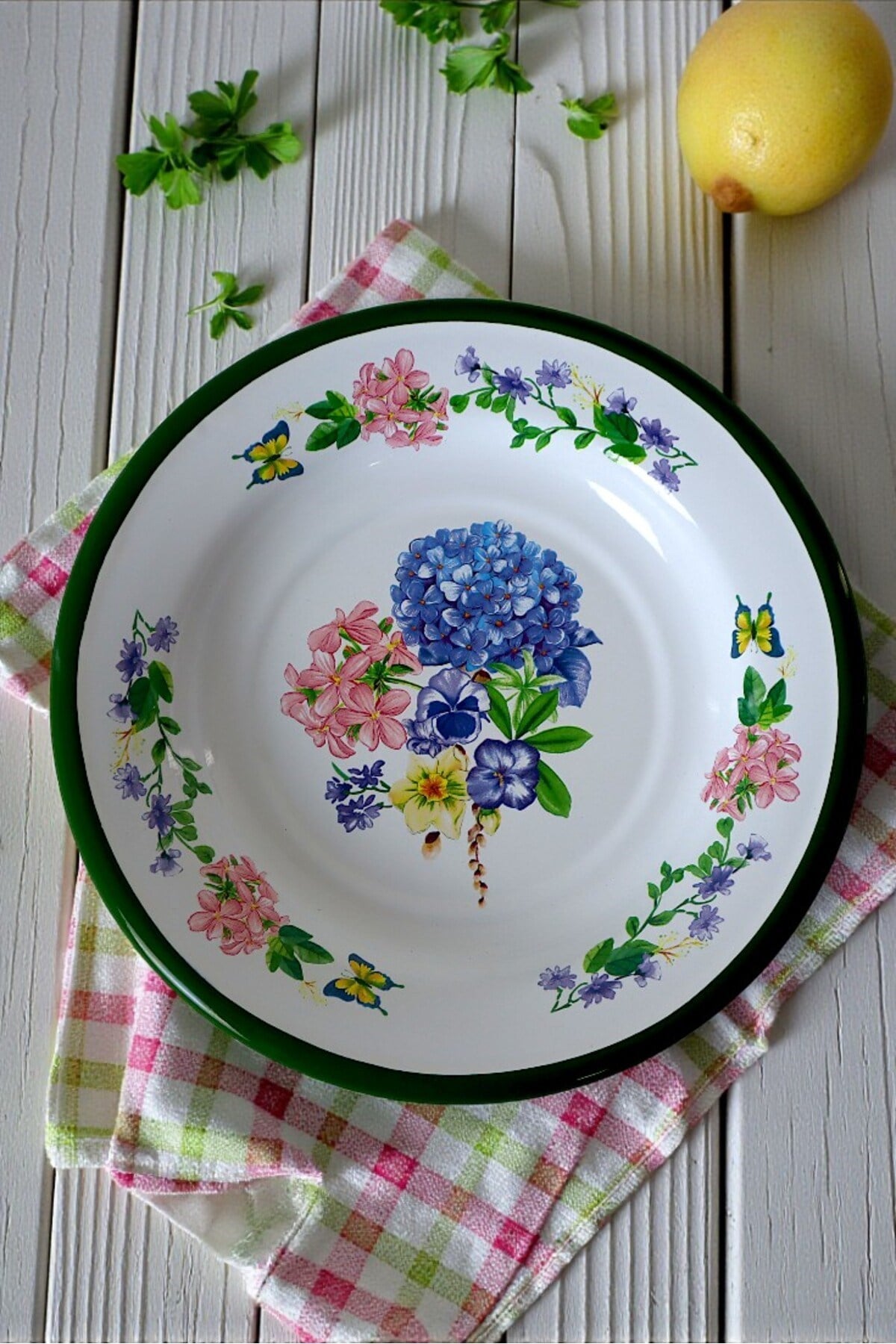 24 No Emaye Yemek Tabak, Servis, Yemek Kamp, Piknik, Çeyiz 24 Cm