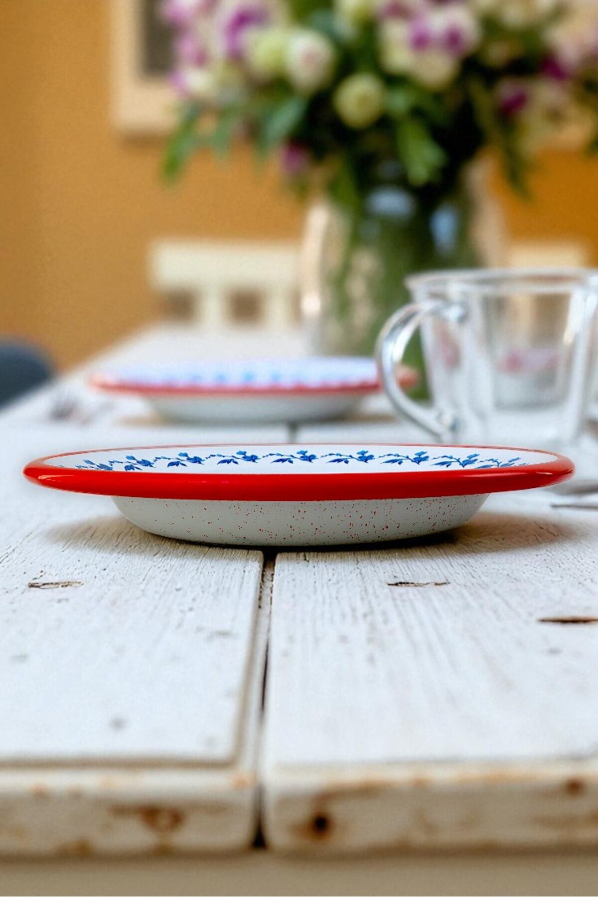 24 No Emaye Yemek Tabak, Servis, Yemek Kamp, Piknik, Çeyiz 24 Cm