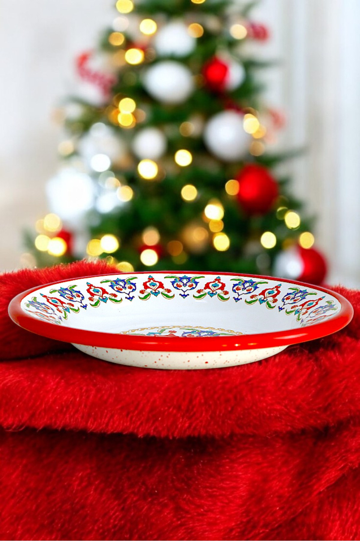 24 No Emaye Yemek Tabak, Servis, Yemek Kamp, Piknik, Çeyiz 24 Cm