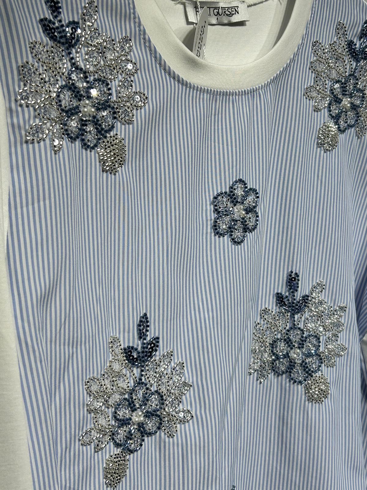 26Y5350B ÇİZGİLİ TAŞLI TUNİK