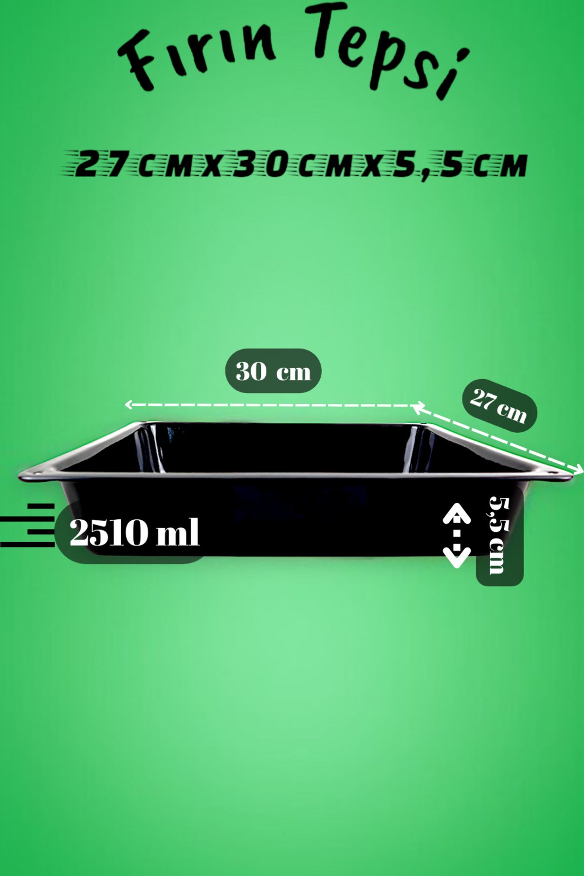 27 30 5,5 No Emaye Fırın Tepsi Dikdörtgen Tepsi 30 Cm