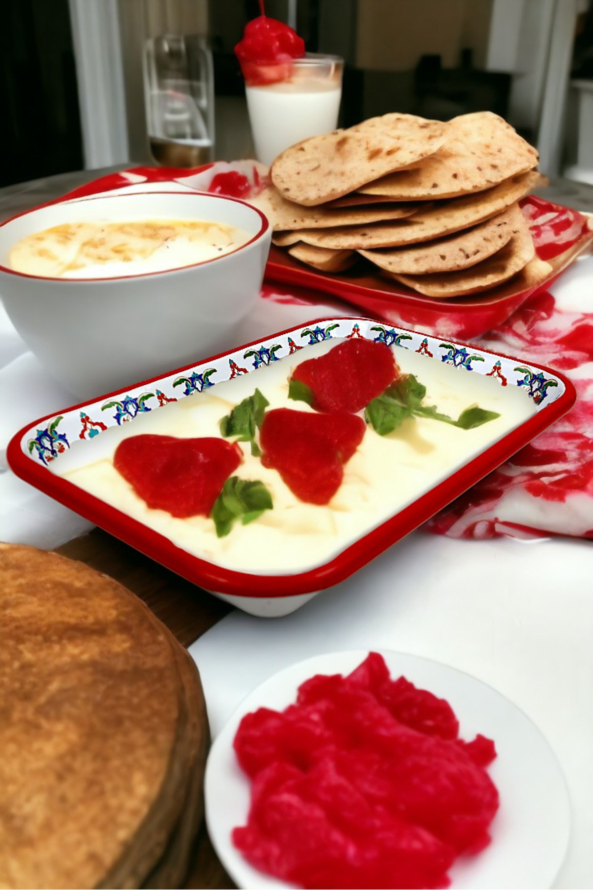 28 No Emaye Dörtgen Tabak Meze Kahvaltılık Kamp Piknik