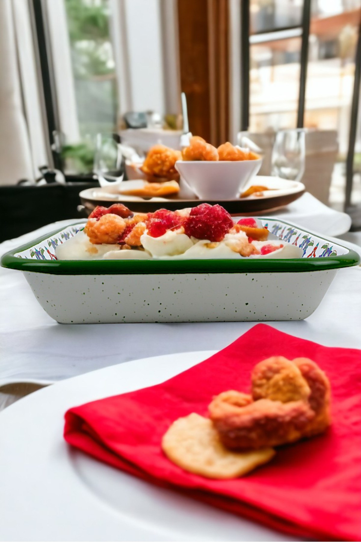 28 No Emaye Dörtgen Tabak Meze Kahvaltılık Kamp Piknik