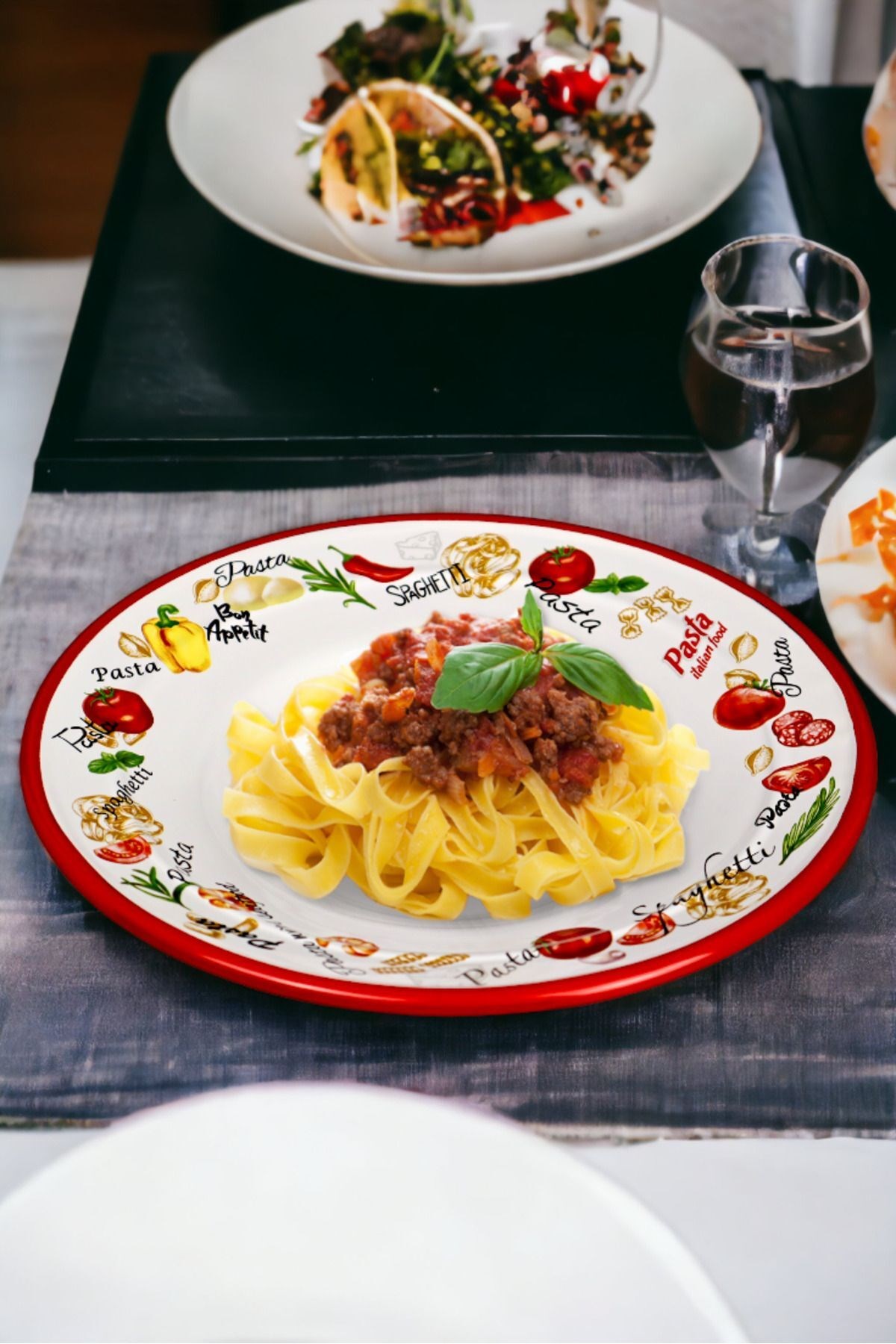 29 No 29 Cm Emaye Makarna Tabağı Tabak Servis Yemek Kamp Piknik