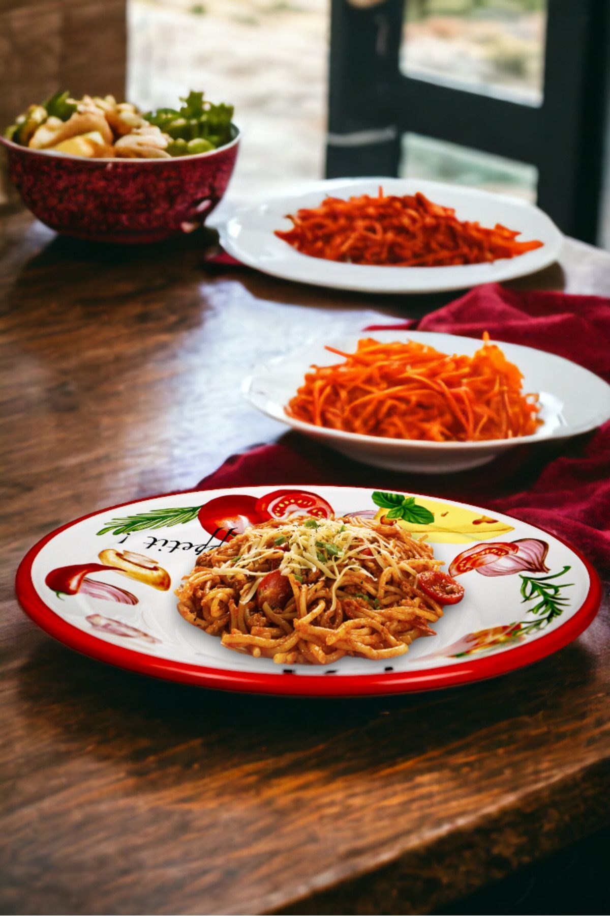 29 No Emaye Makarna Tabağı Tabak Servis Yemek Kamp Piknik.çeyiz Çukur Tabak