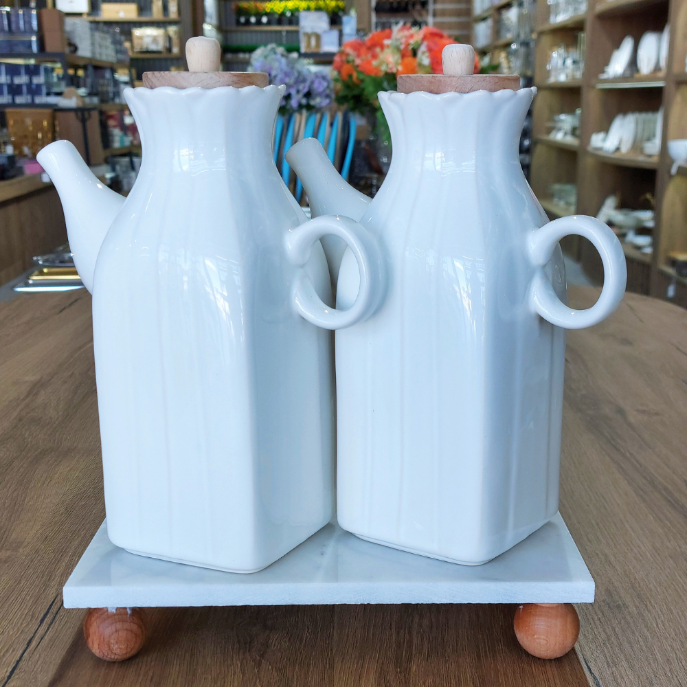 2'Li 1000 Ml Kare Form Yağdanlık