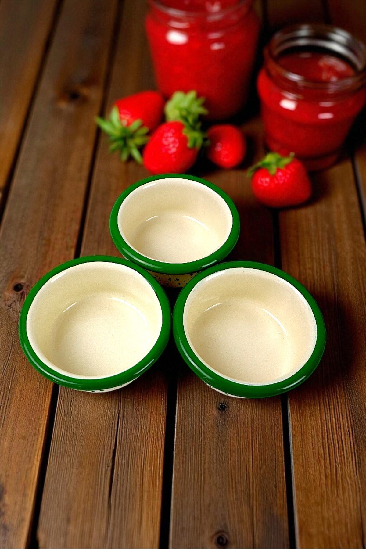 3 Parça 10Cm Emaye Dik Tabak Set , Kahvaltı Tabağı, Reçellik, Zeytin, Peynir Tabağı, Çeyiz, Hediye