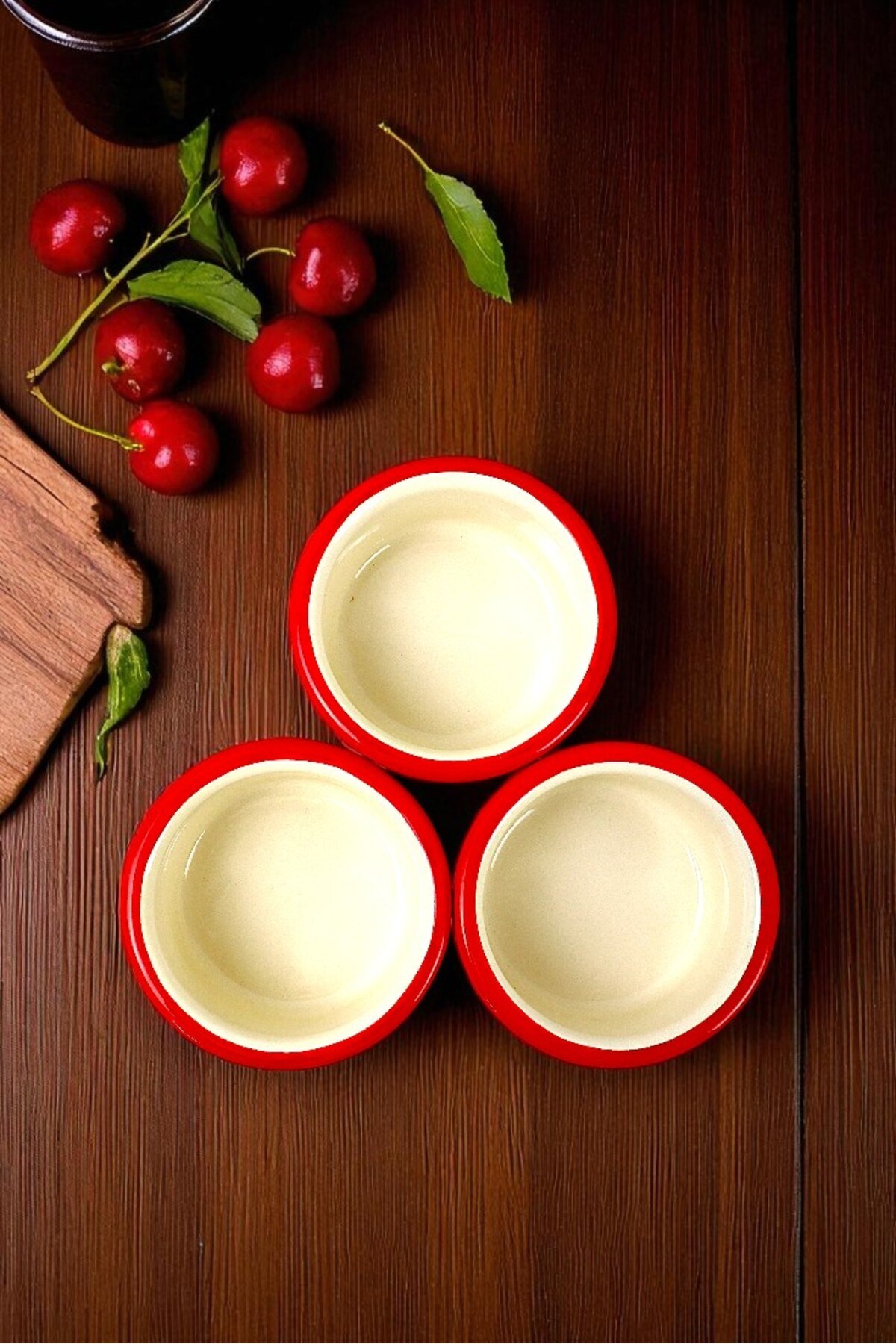 3 Parça 10Cm Emaye Dik Tabak Set , Kahvaltı Tabağı, Reçellik, Zeytin, Peynir Tabağı, Çeyiz, Hediye