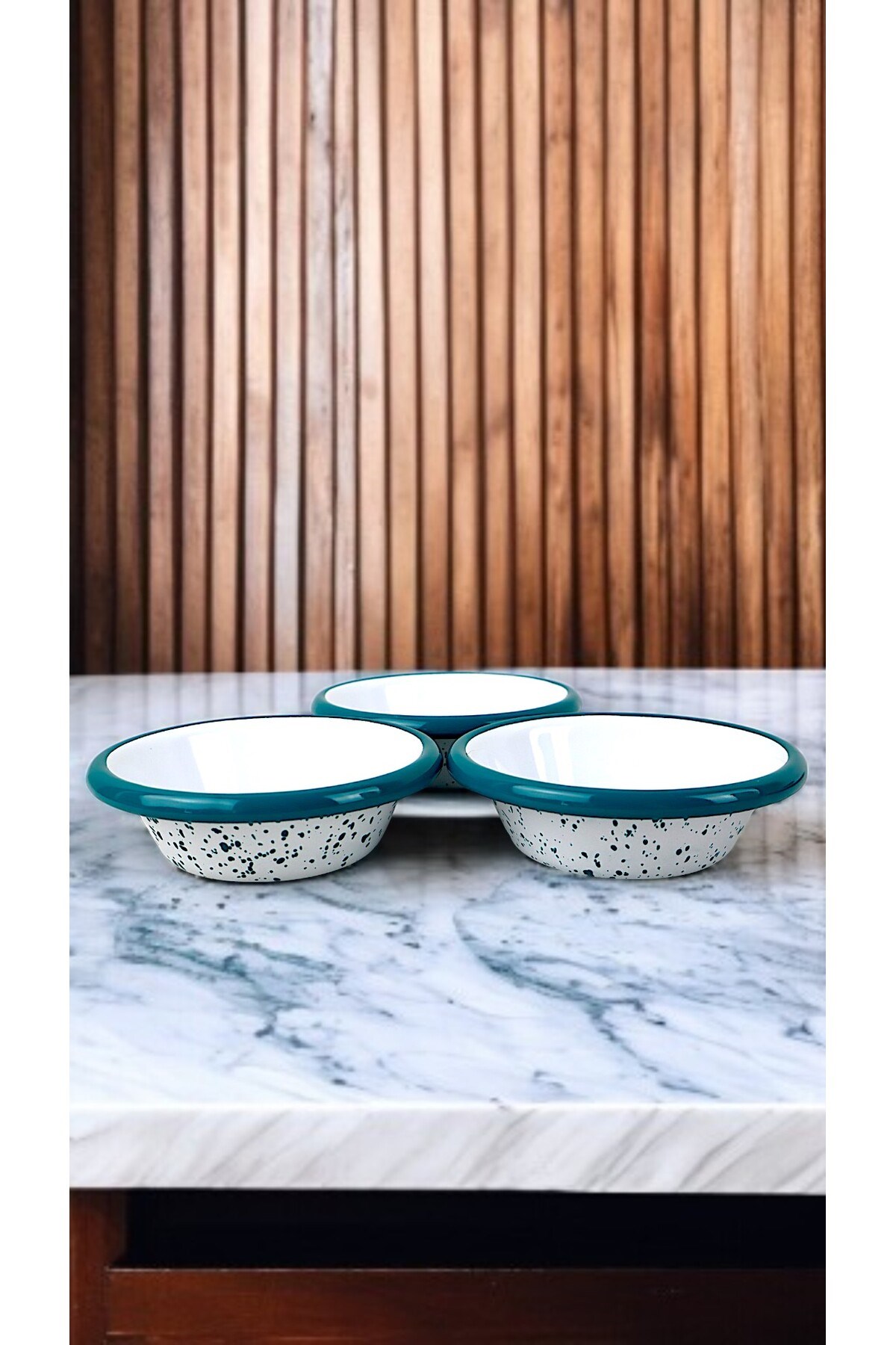 3 Parça 10Cm Emaye Konik Tabak Set , Kahvaltı Tabağı, Reçellik, Zeytin, Peynir Tabağı, Çeyiz, Hediye