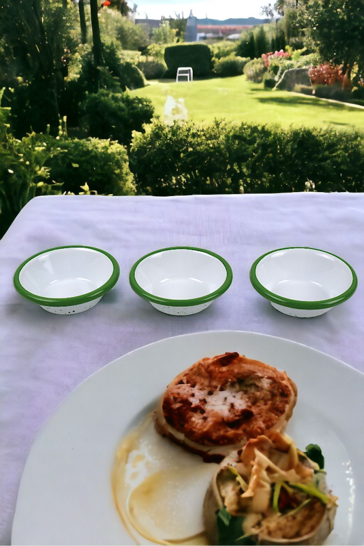 3 Parça 10Cm Emaye Konik Tabak Set , Kahvaltı Tabağı, Reçellik, Zeytin, Peynir Tabağı, Çeyiz, Hediye