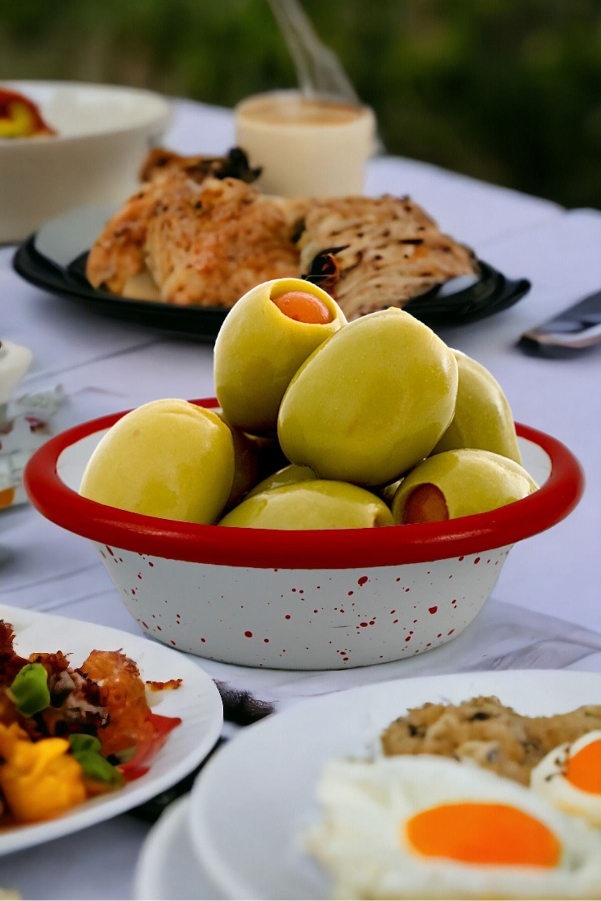 3 Parça 10Cm Emaye Konik Tabak Set , Kahvaltı Tabağı, Reçellik, Zeytin, Peynir Tabağı, Çeyiz, Hediye