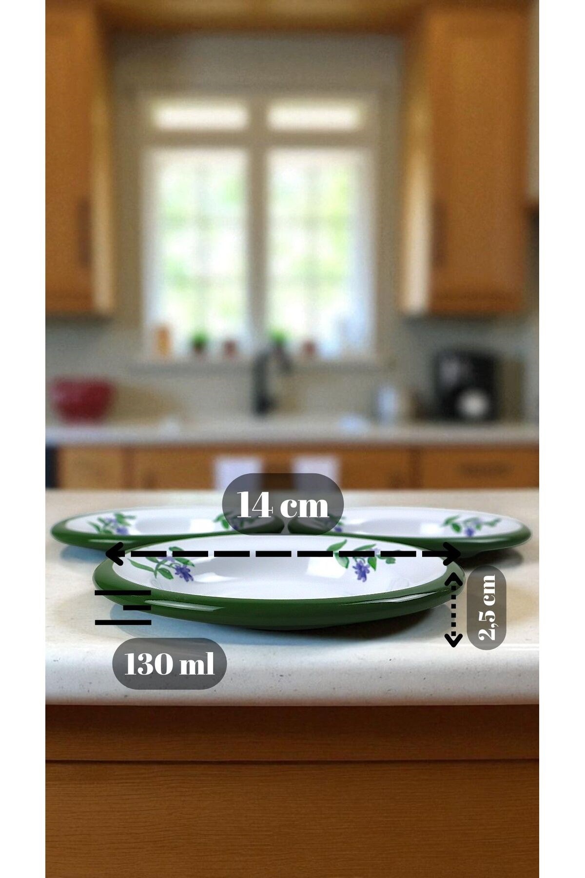 3 Parça 14Cm Emaye Tabak Set ,Kahvaltı Tabağı,Reçellik, Zeytin, Peynir Tabağı, Çeyiz, Yılbaşı Hediye