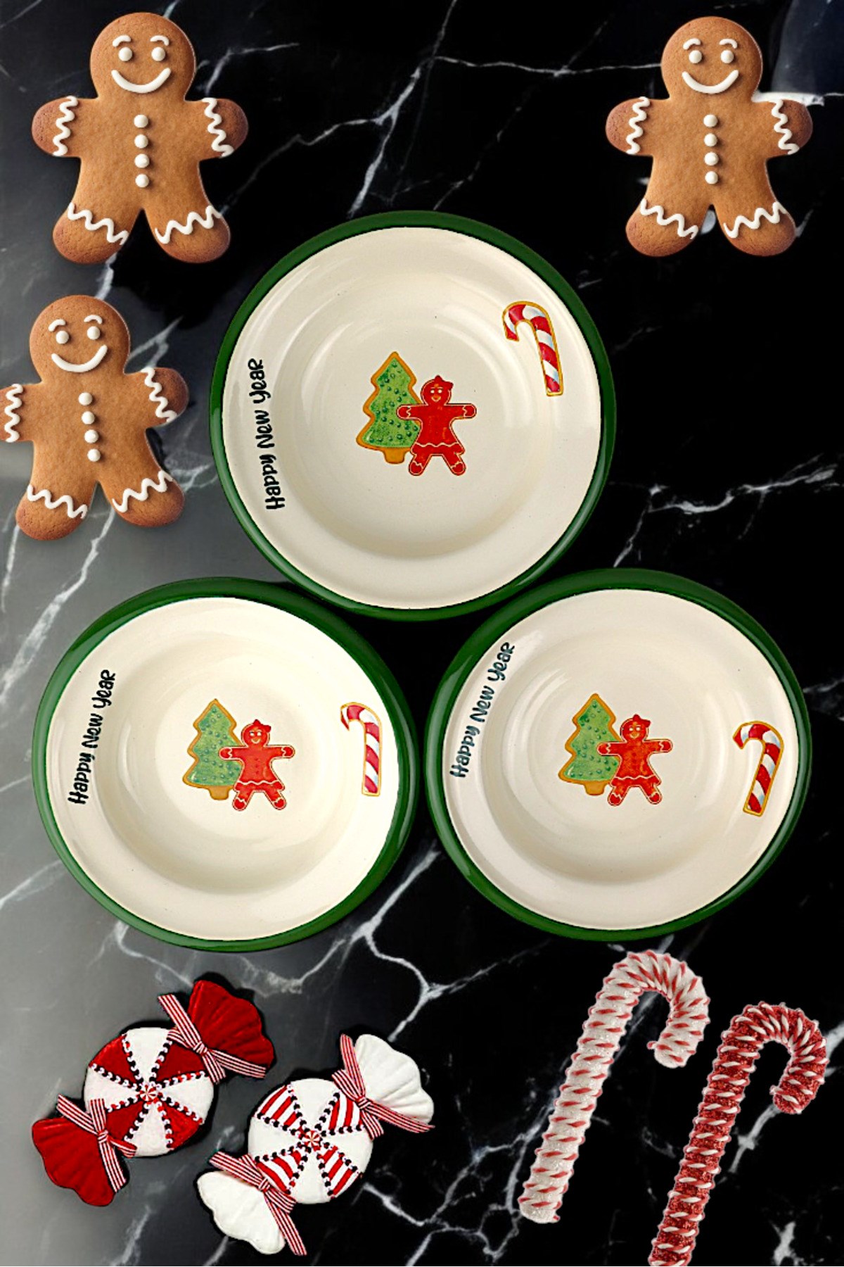 3 Parça 14Cm Emaye Tabak Set ,Kahvaltı Tabağı,Reçellik, Zeytin, Peynir Tabağı, Çeyiz, Yılbaşı Hediye