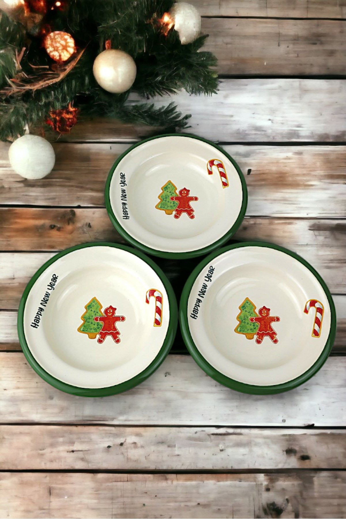 3 Parça 14Cm Emaye Tabak Set ,Kahvaltı Tabağı,Reçellik, Zeytin, Peynir Tabağı, Çeyiz, Yılbaşı Hediye