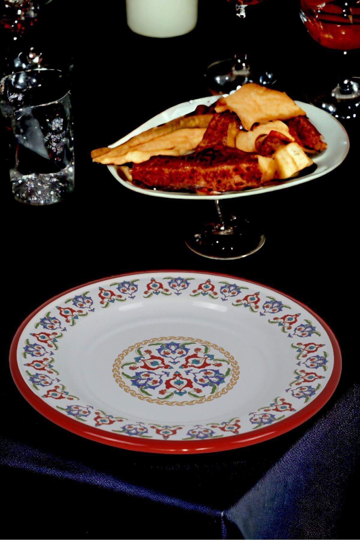 30 No 30 Cm Emaye Yemek Tabağı Tabak Servis Yemek Kamp Piknik