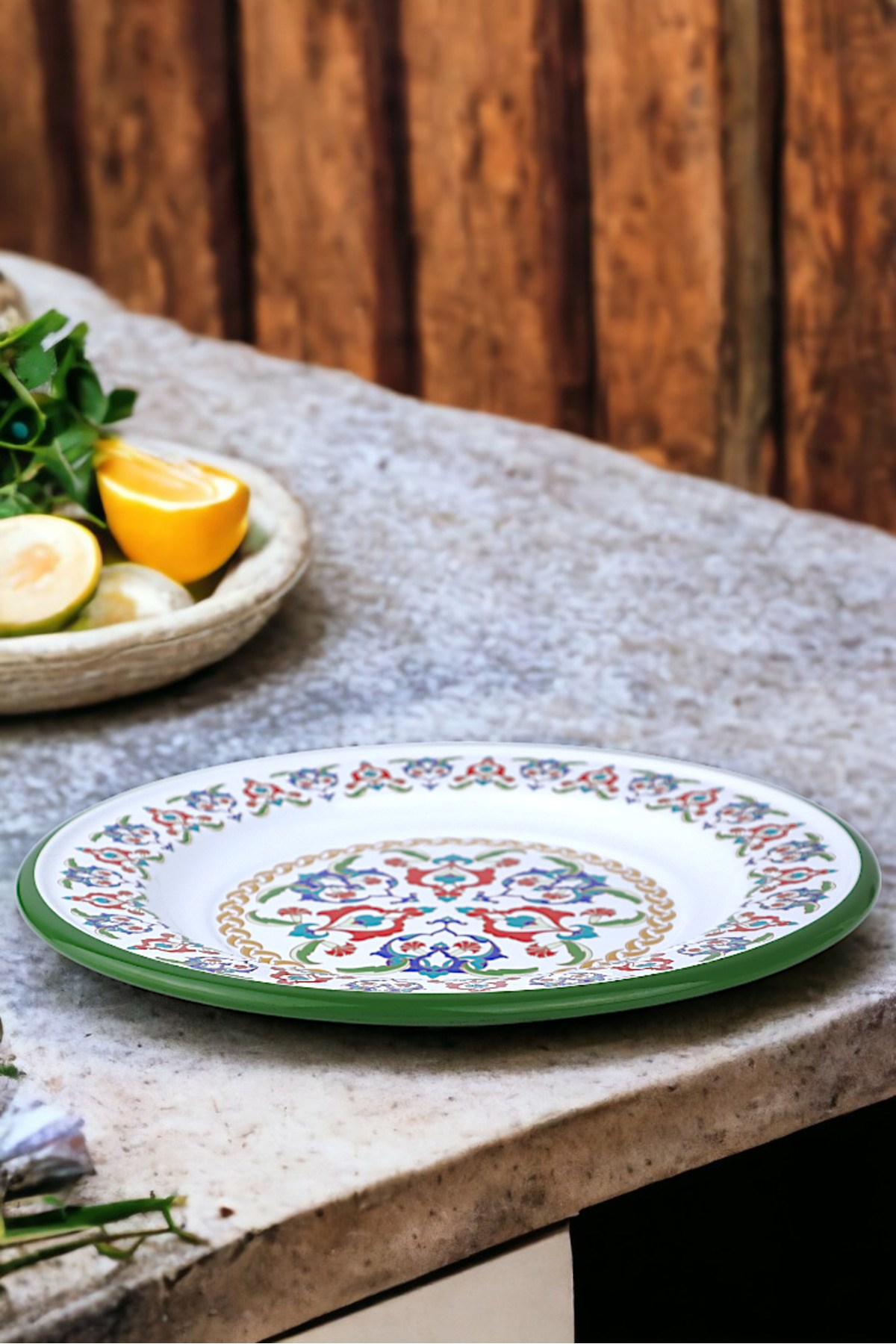 30 No 30 Cm Emaye Yemek Tabağı Tabak Servis Yemek Kamp Piknik, Çeyiz, Hediye